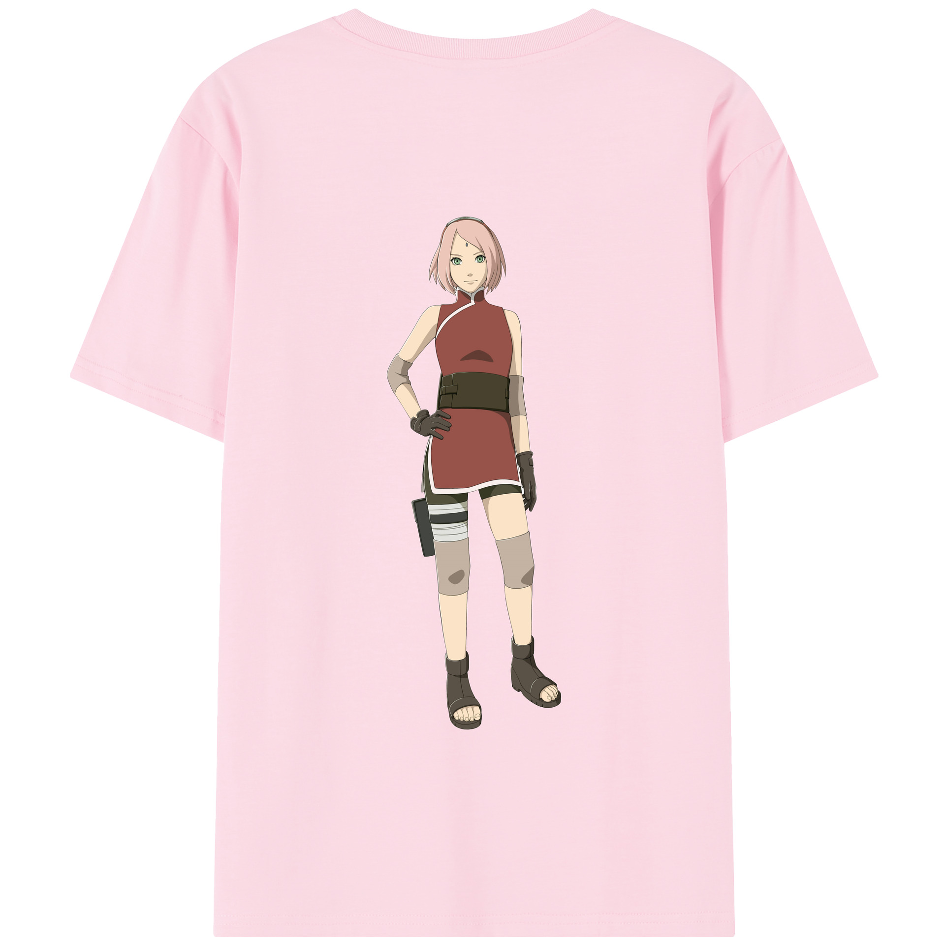 （画像用） NARUTO -ナルト- 春野サクラ Haruno Sakura 綿100％半袖Tシャツ（背面プリント）
