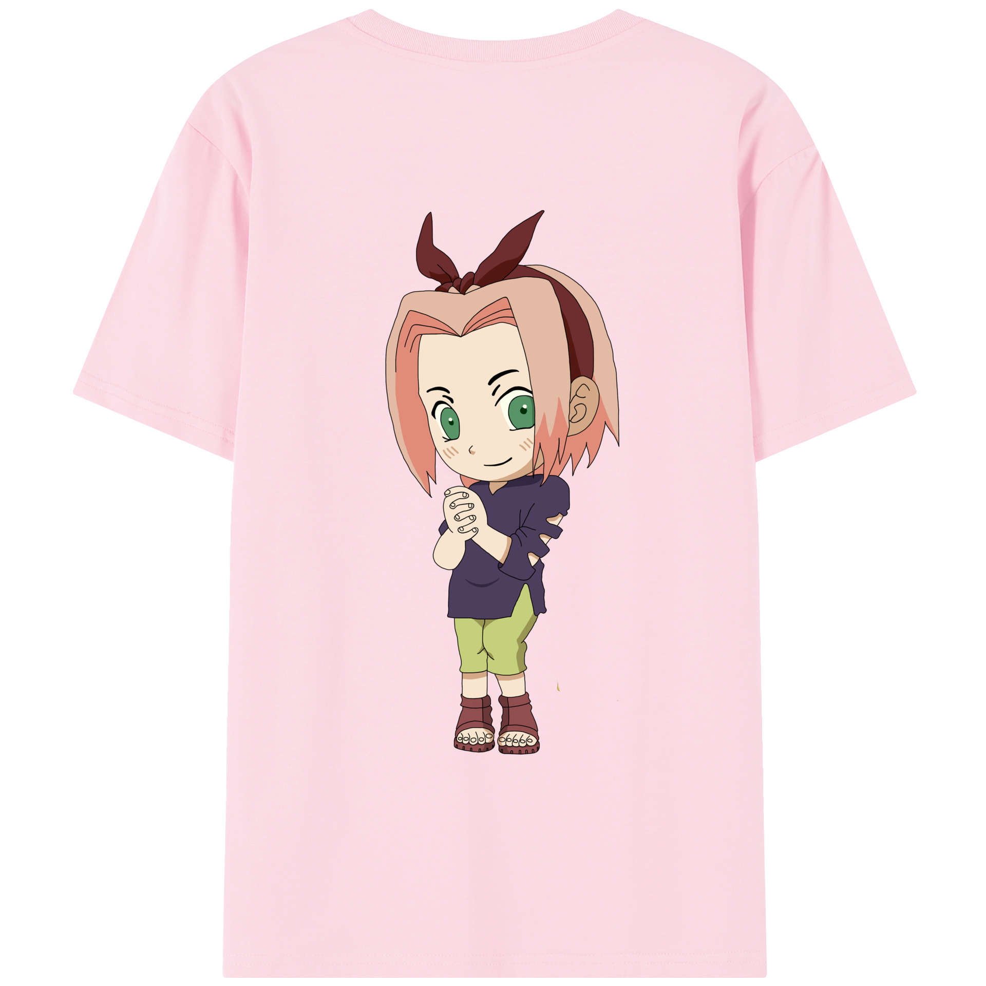 （画像用） NARUTO -ナルト- 春野サクラ Haruno Sakura 綿100％半袖Tシャツ（背面プリント）