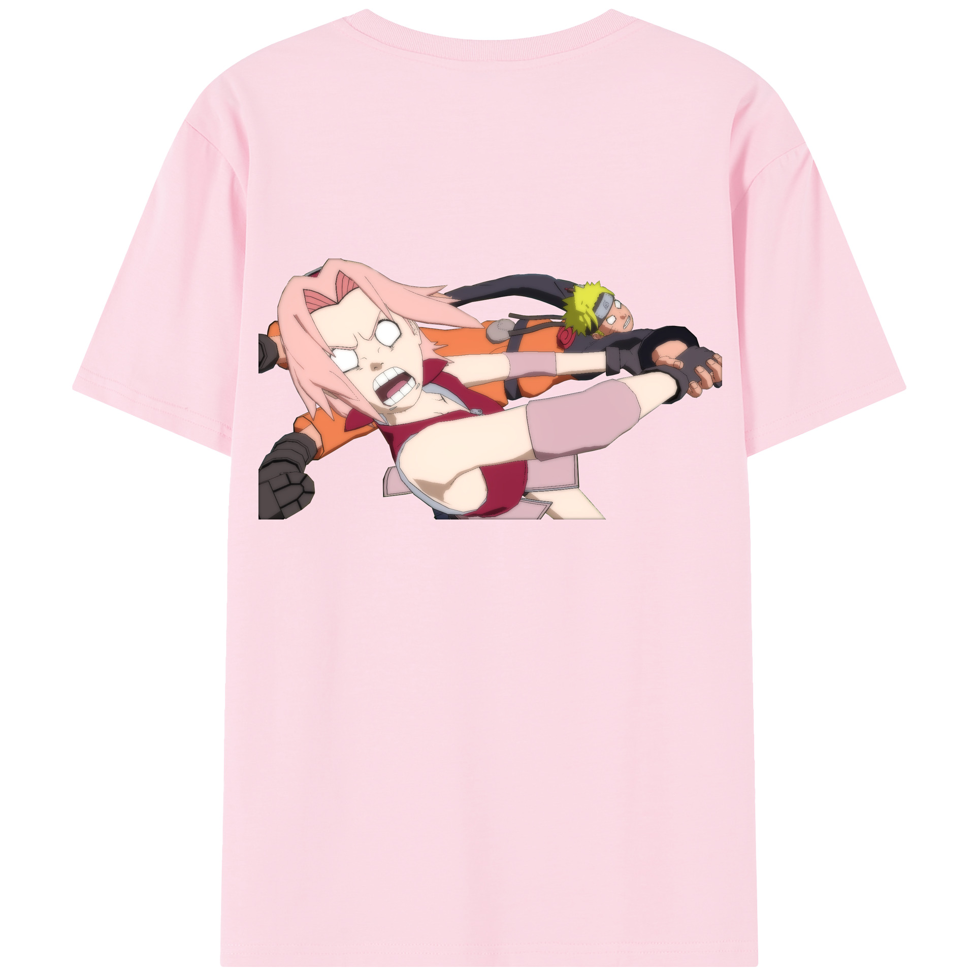 （画像用） NARUTO -ナルト- 春野サクラ Haruno Sakura 綿100％半袖Tシャツ（背面プリント）