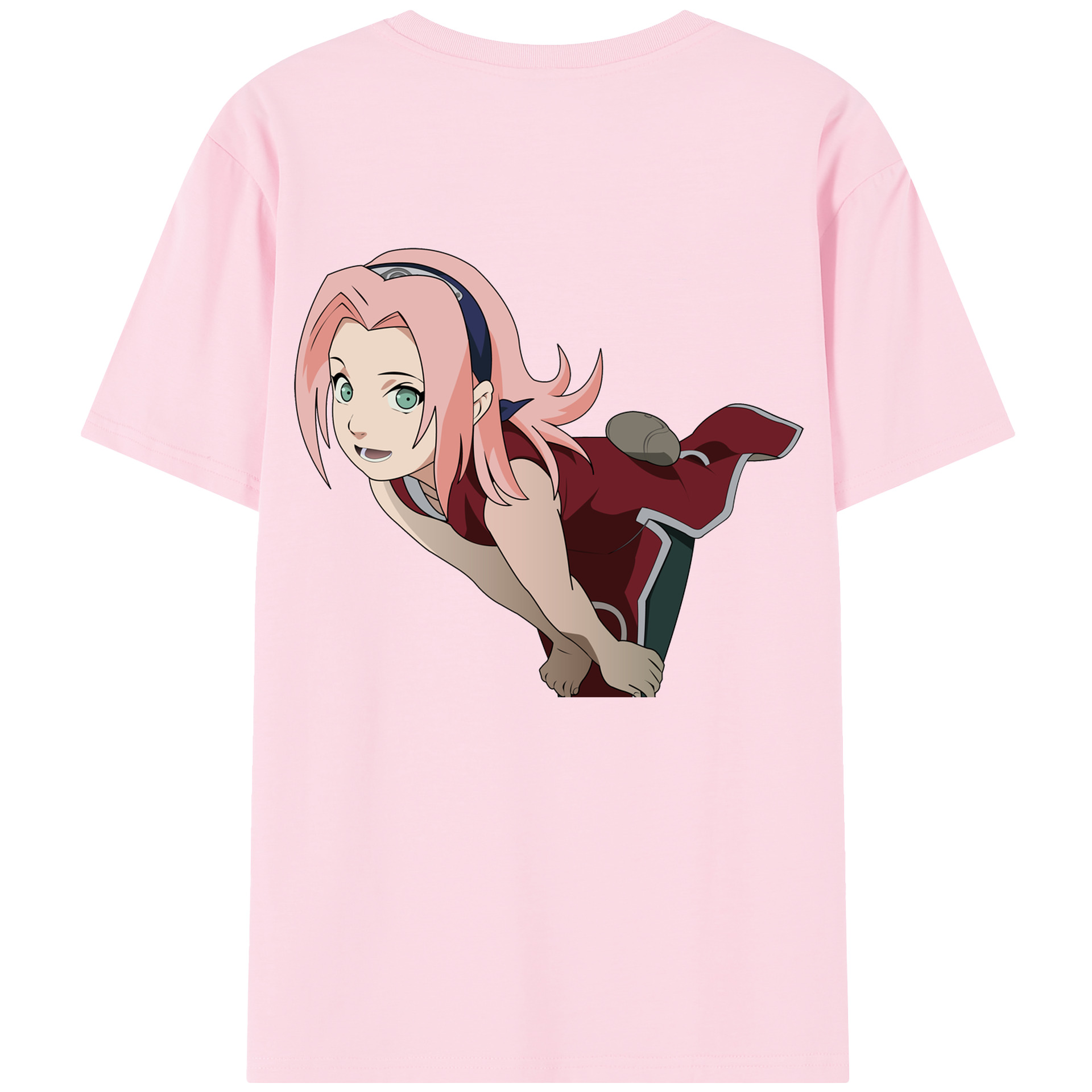 （画像用） NARUTO -ナルト- 春野サクラ Haruno Sakura 綿100％半袖Tシャツ（背面プリント）