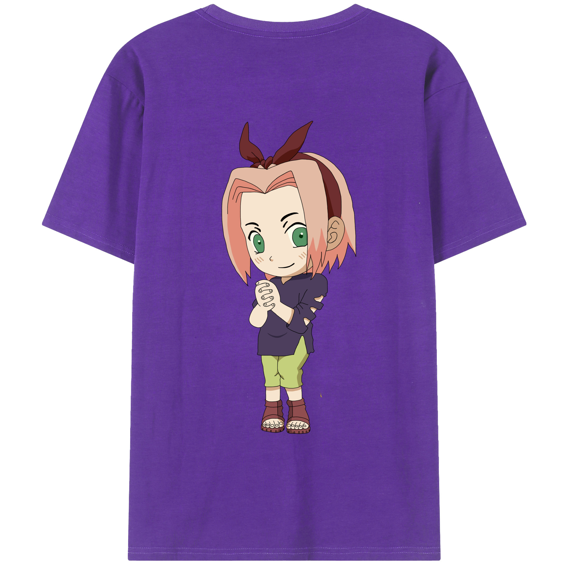 （画像用） NARUTO -ナルト- 春野サクラ Haruno Sakura 綿100％半袖Tシャツ（背面プリント）