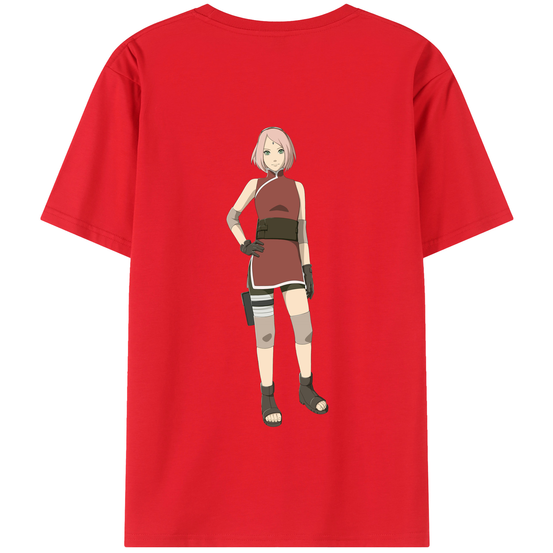 （画像用） NARUTO -ナルト- 春野サクラ Haruno Sakura 綿100％半袖Tシャツ（背面プリント）