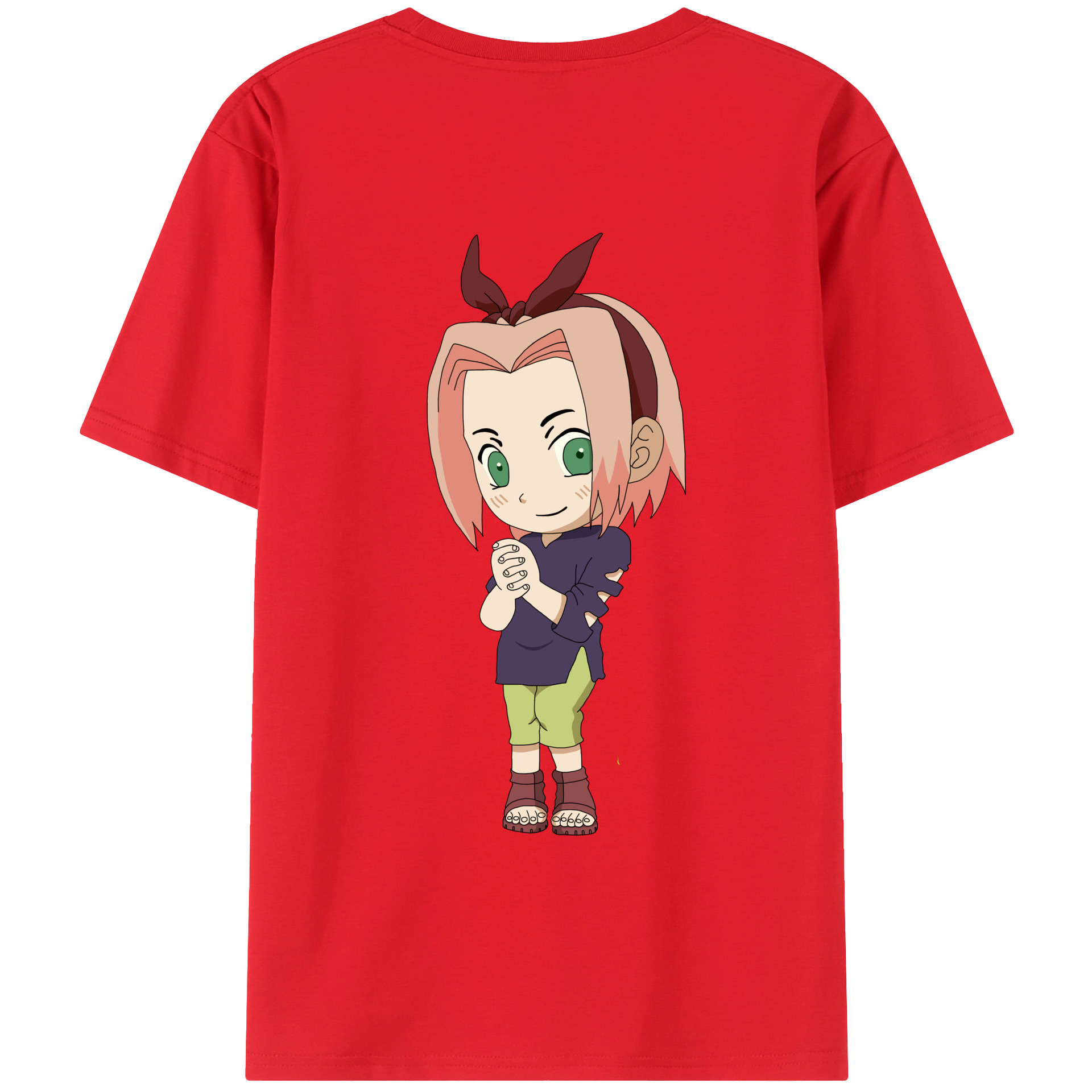 （画像用） NARUTO -ナルト- 春野サクラ Haruno Sakura 綿100％半袖Tシャツ（背面プリント）