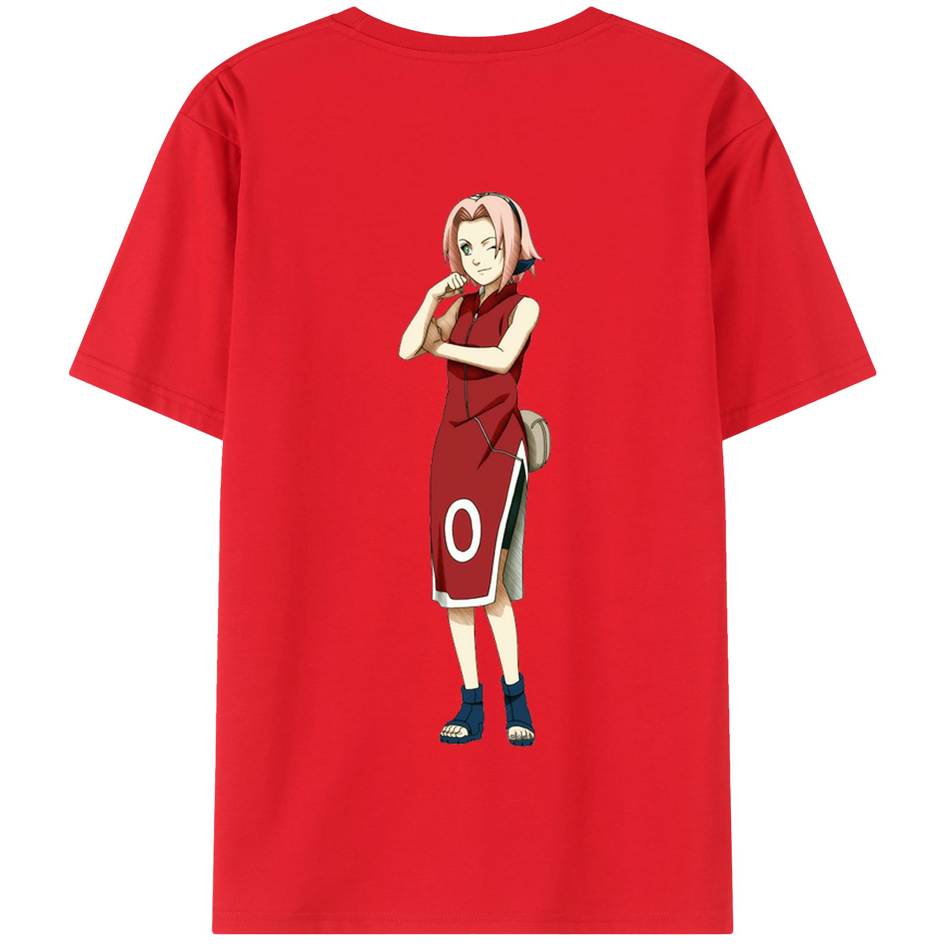 （画像用） NARUTO -ナルト- 春野サクラ Haruno Sakura 綿100％半袖Tシャツ（背面プリント）