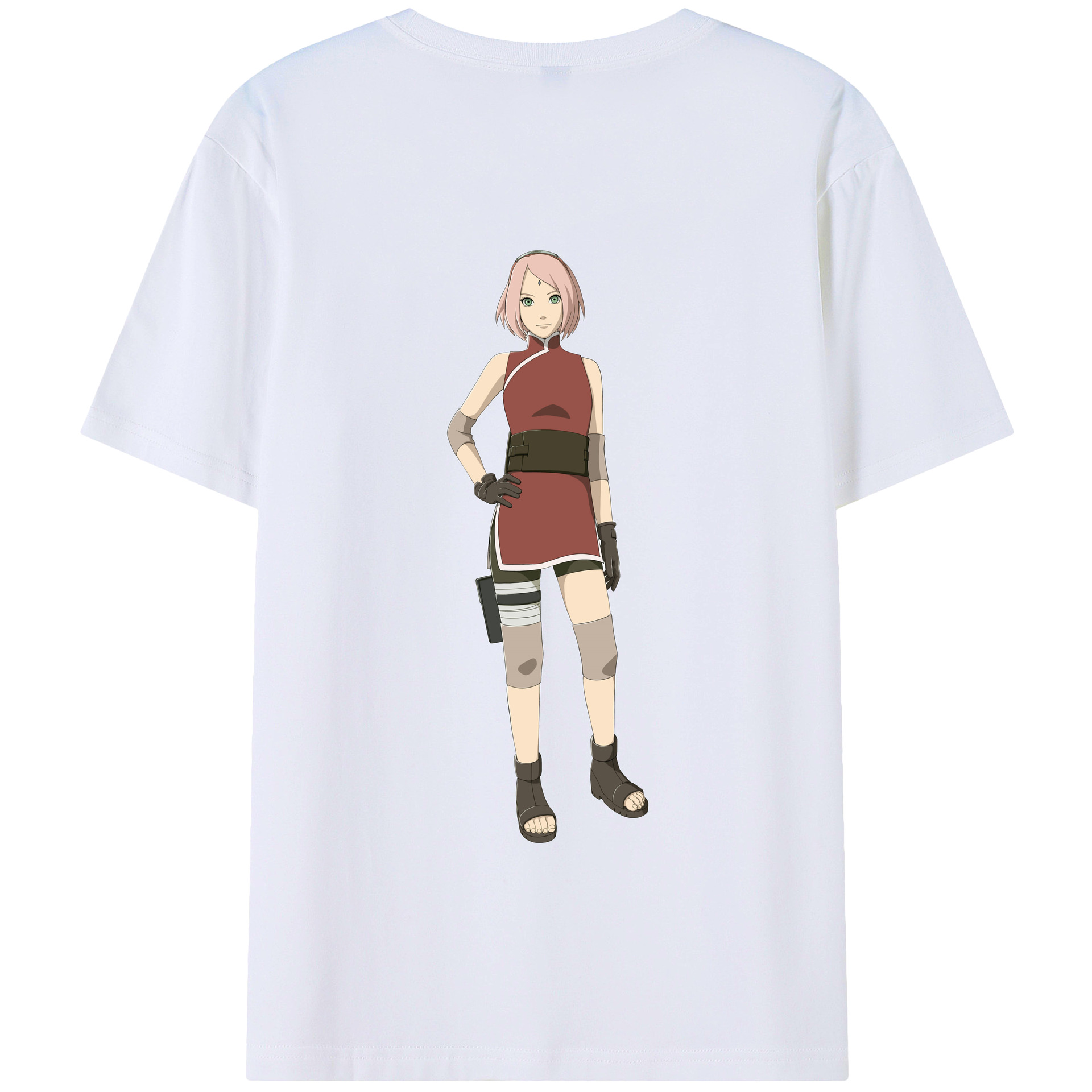 （画像用） NARUTO -ナルト- 春野サクラ Haruno Sakura 綿100％半袖Tシャツ（背面プリント）