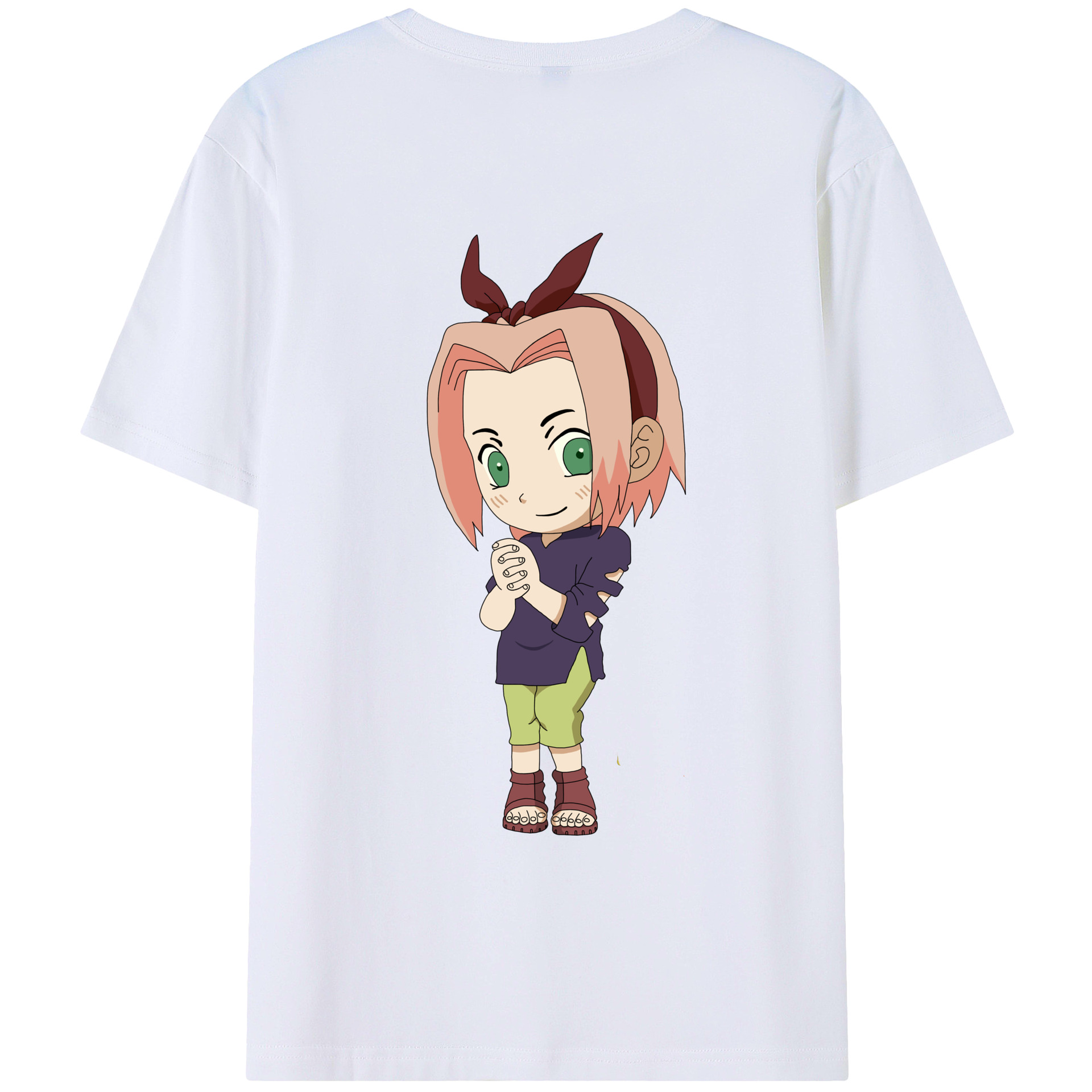 （画像用） NARUTO -ナルト- 春野サクラ Haruno Sakura 綿100％半袖Tシャツ（背面プリント）