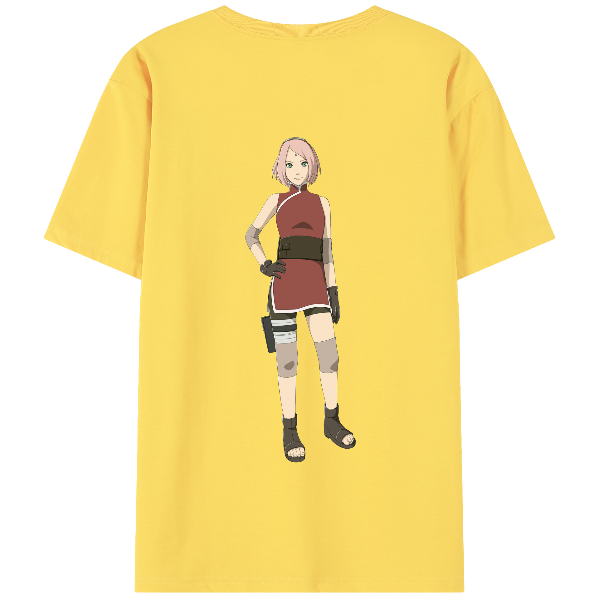 （画像用） NARUTO -ナルト- 春野サクラ Haruno Sakura 綿100％半袖Tシャツ（背面プリント）