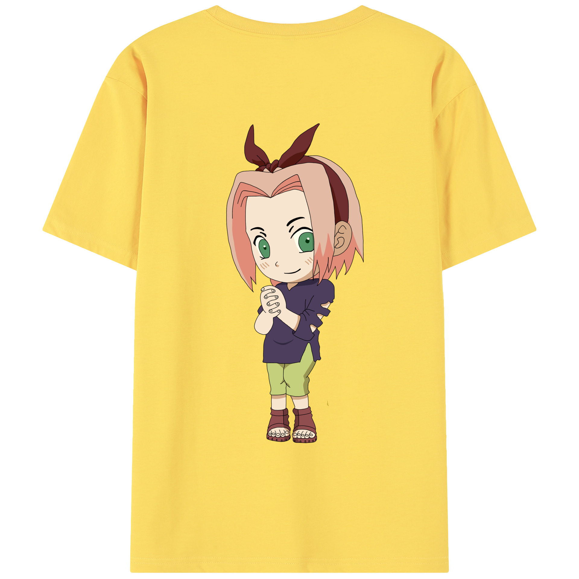 （画像用） NARUTO -ナルト- 春野サクラ Haruno Sakura 綿100％半袖Tシャツ（背面プリント）