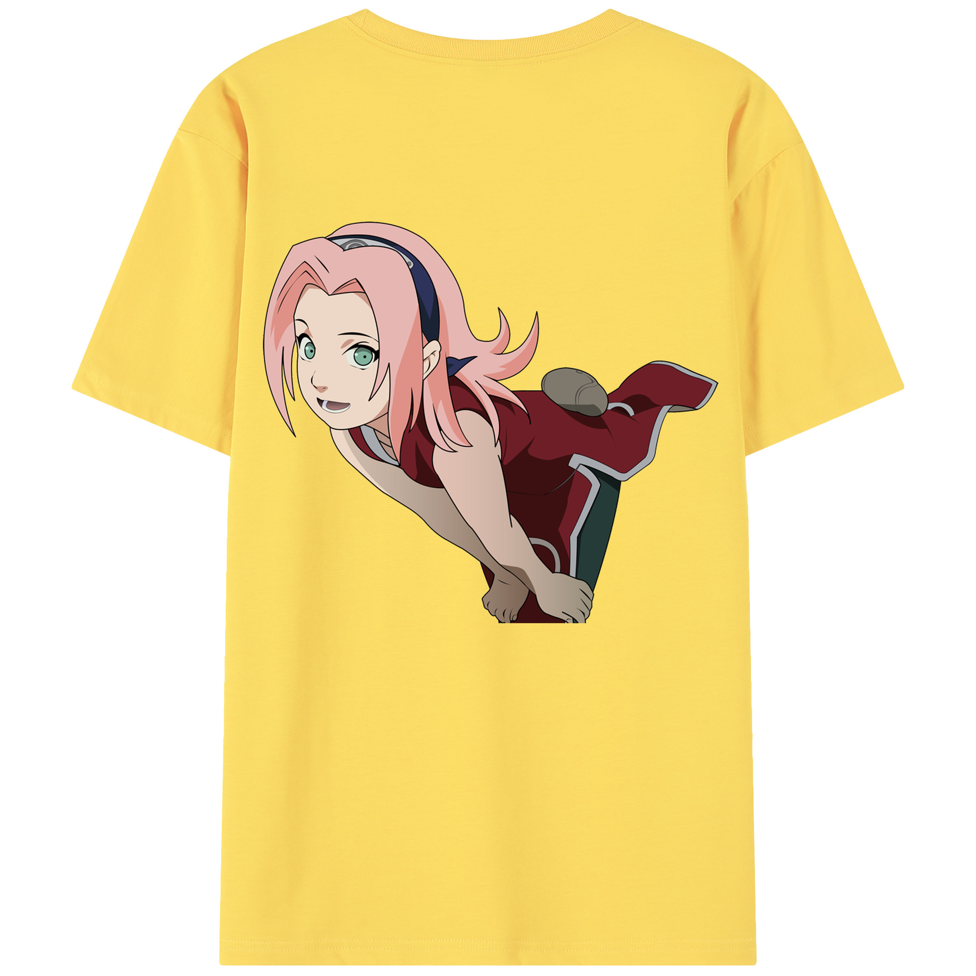 （画像用） NARUTO -ナルト- 春野サクラ Haruno Sakura 綿100％半袖Tシャツ（背面プリント）