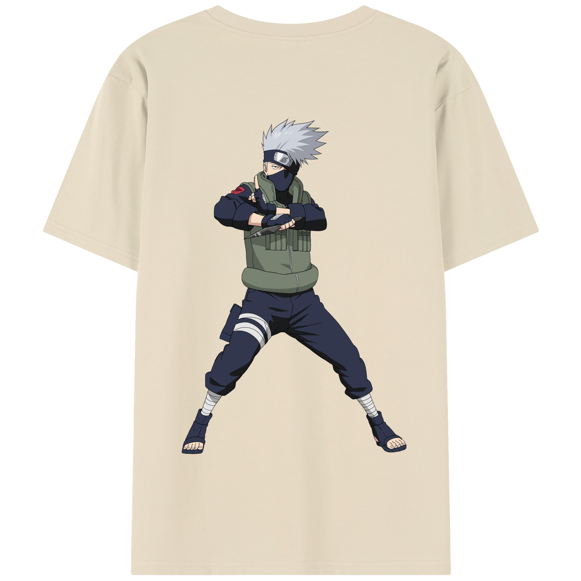 （画像用） NARUTO -ナルト- はたけ カカシ Hatake Kakashi 綿100％半袖Tシャツ（背面プリント）