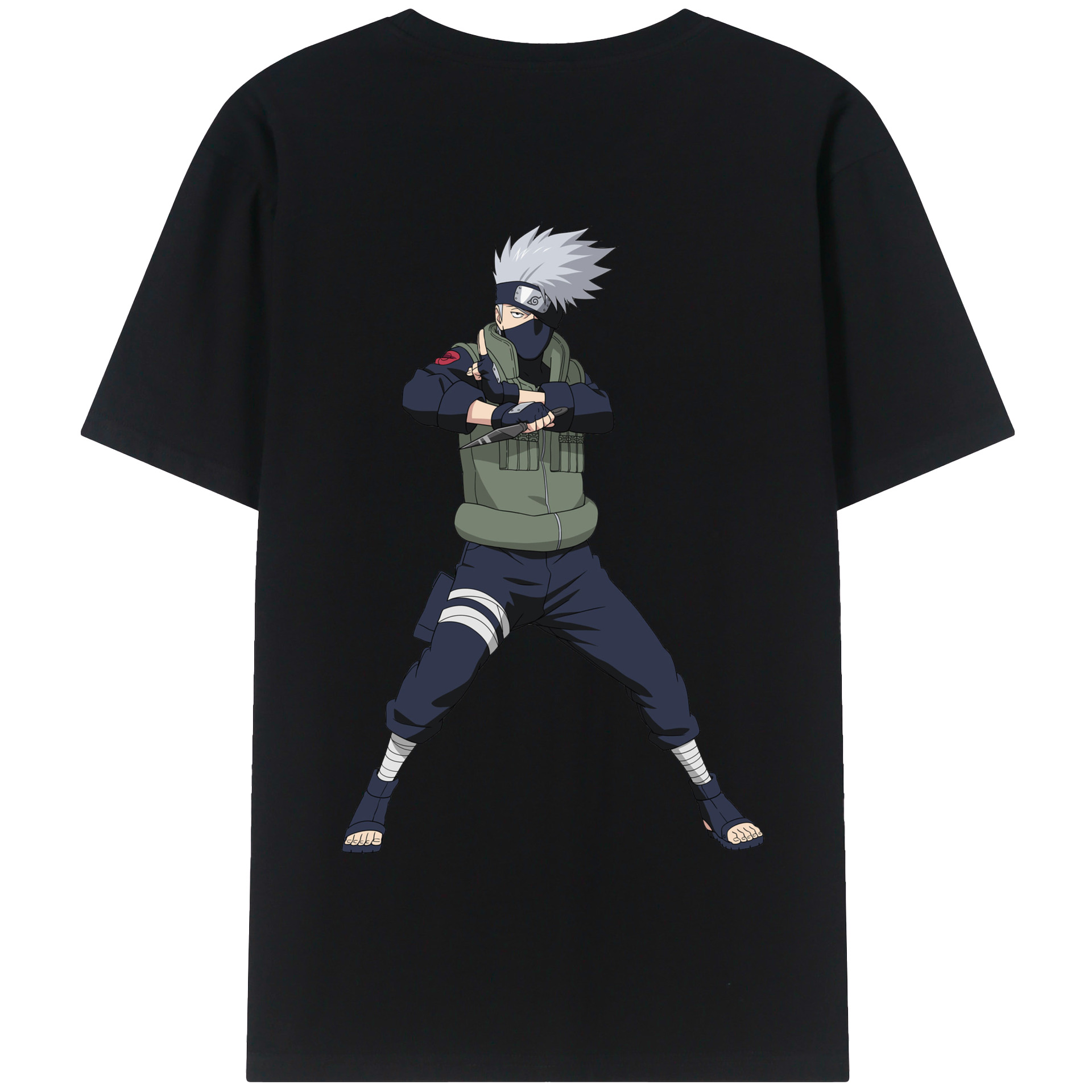 （画像用） NARUTO -ナルト- はたけ カカシ Hatake Kakashi 綿100％半袖Tシャツ（背面プリント）