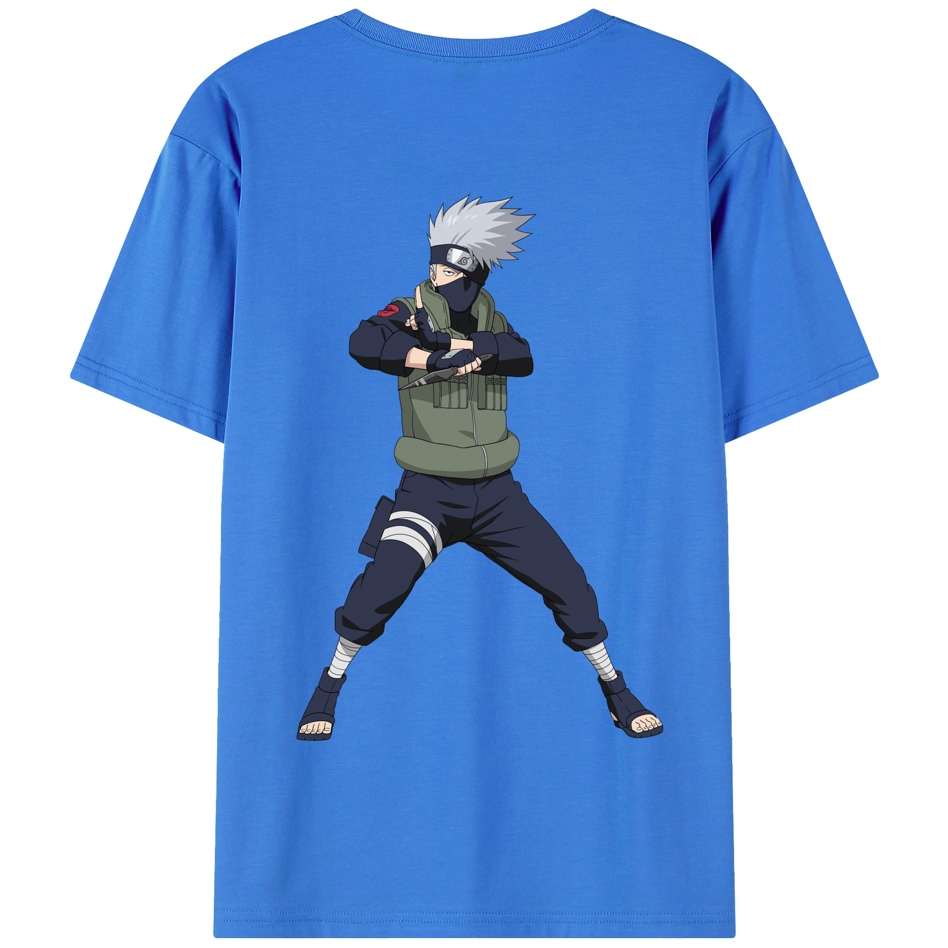 （画像用） NARUTO -ナルト- はたけ カカシ Hatake Kakashi 綿100％半袖Tシャツ（背面プリント）