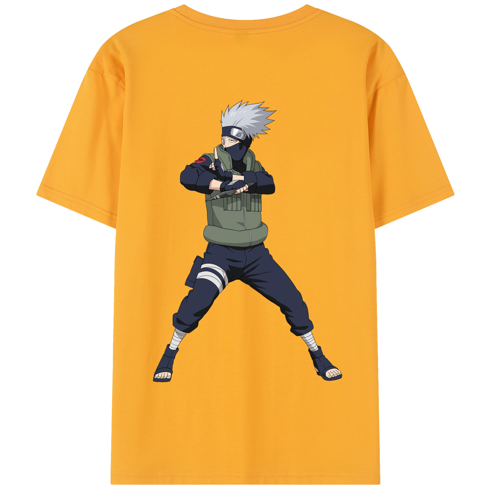 （画像用） NARUTO -ナルト- はたけ カカシ Hatake Kakashi 綿100％半袖Tシャツ（背面プリント）