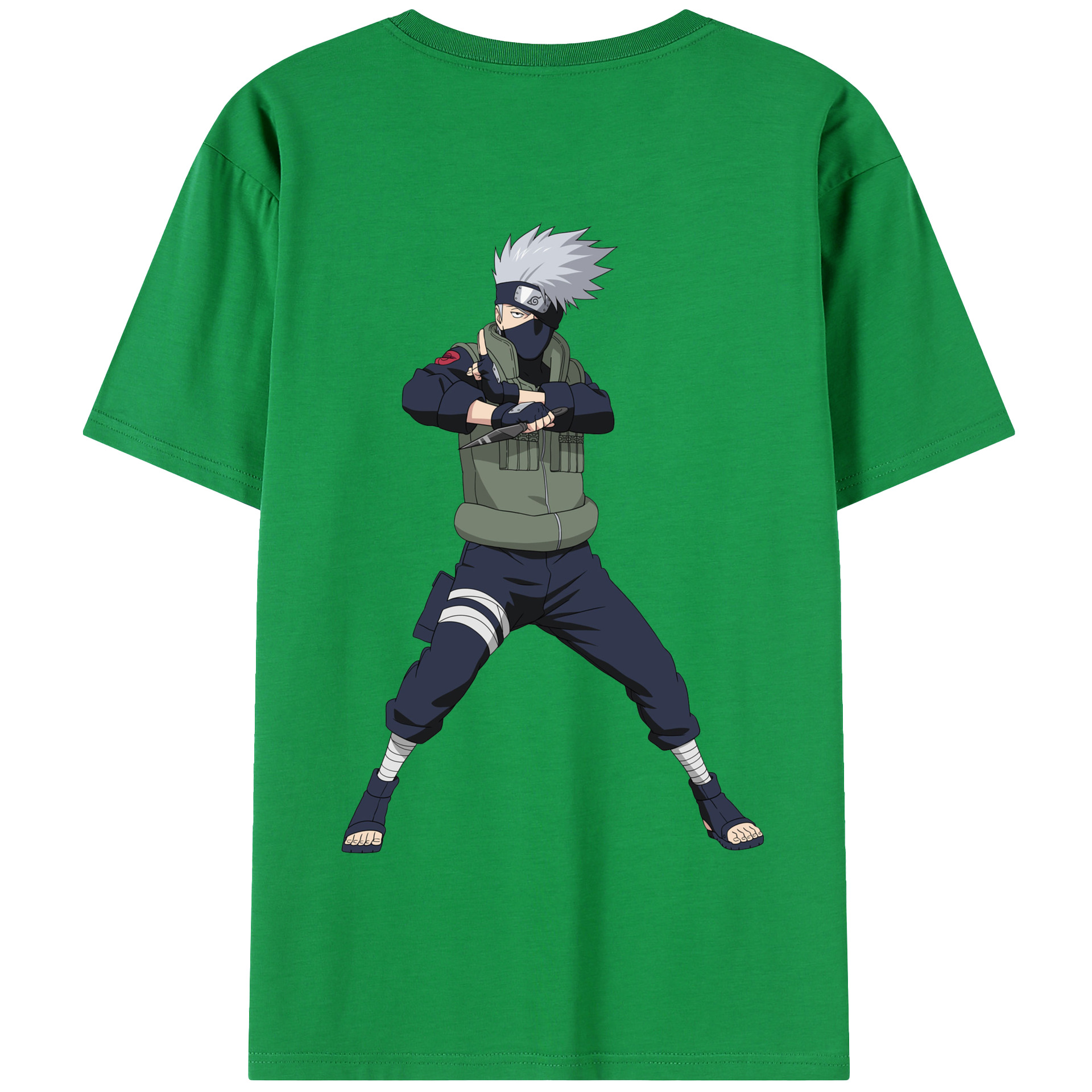 （画像用） NARUTO -ナルト- はたけ カカシ Hatake Kakashi 綿100％半袖Tシャツ（背面プリント）