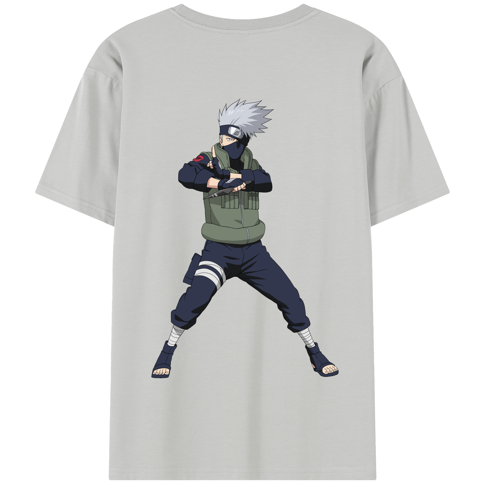 （画像用） NARUTO -ナルト- はたけ カカシ Hatake Kakashi 綿100％半袖Tシャツ（背面プリント）