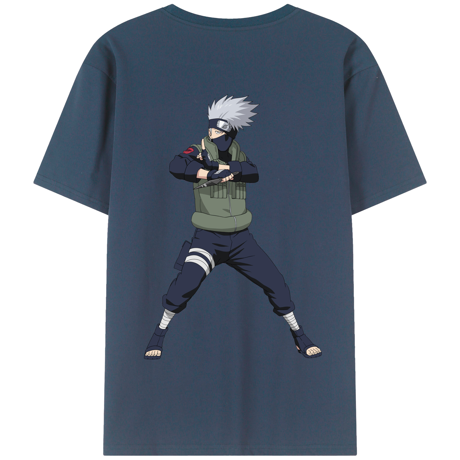 （画像用） NARUTO -ナルト- はたけ カカシ Hatake Kakashi 綿100％半袖Tシャツ（背面プリント）