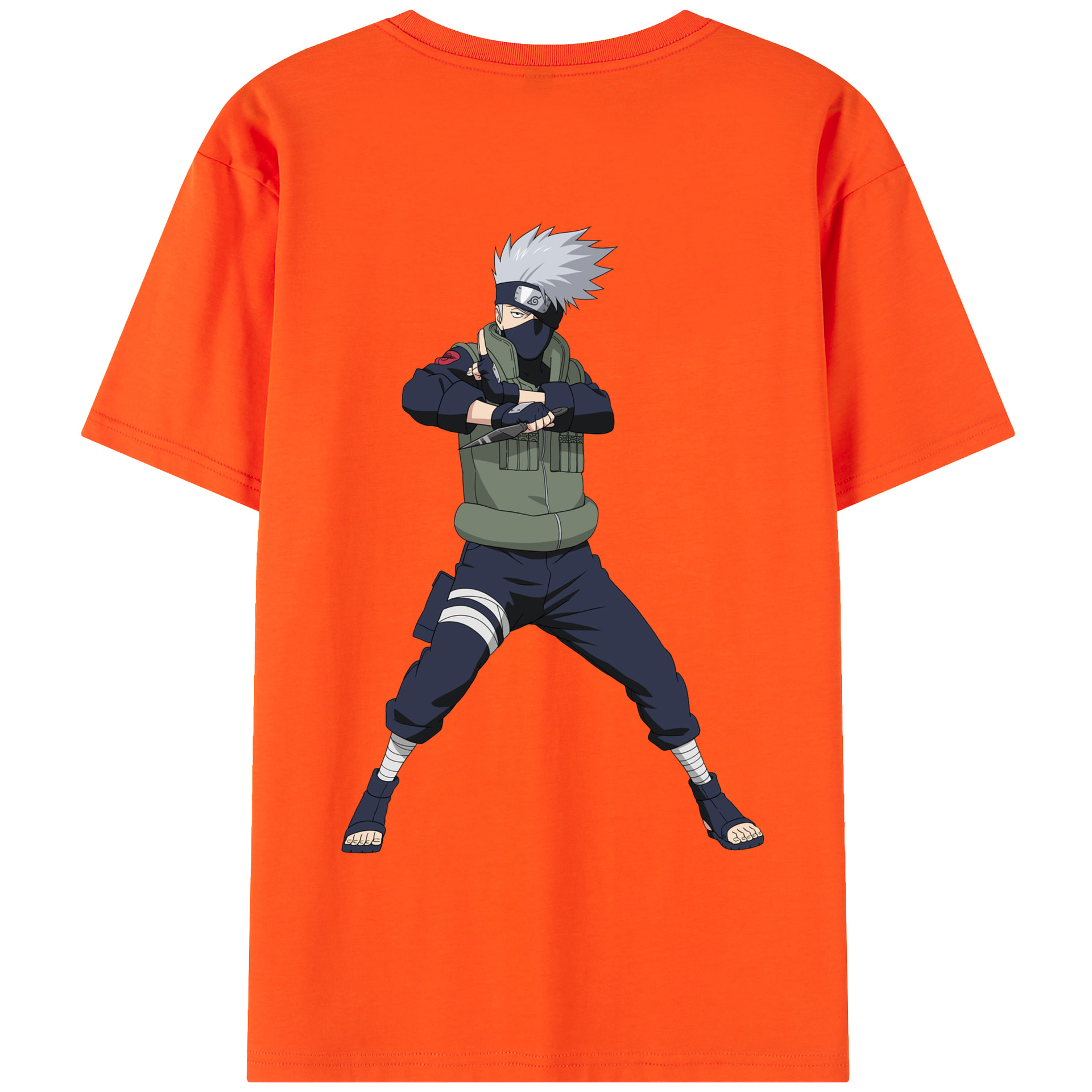 （画像用） NARUTO -ナルト- はたけ カカシ Hatake Kakashi 綿100％半袖Tシャツ（背面プリント）