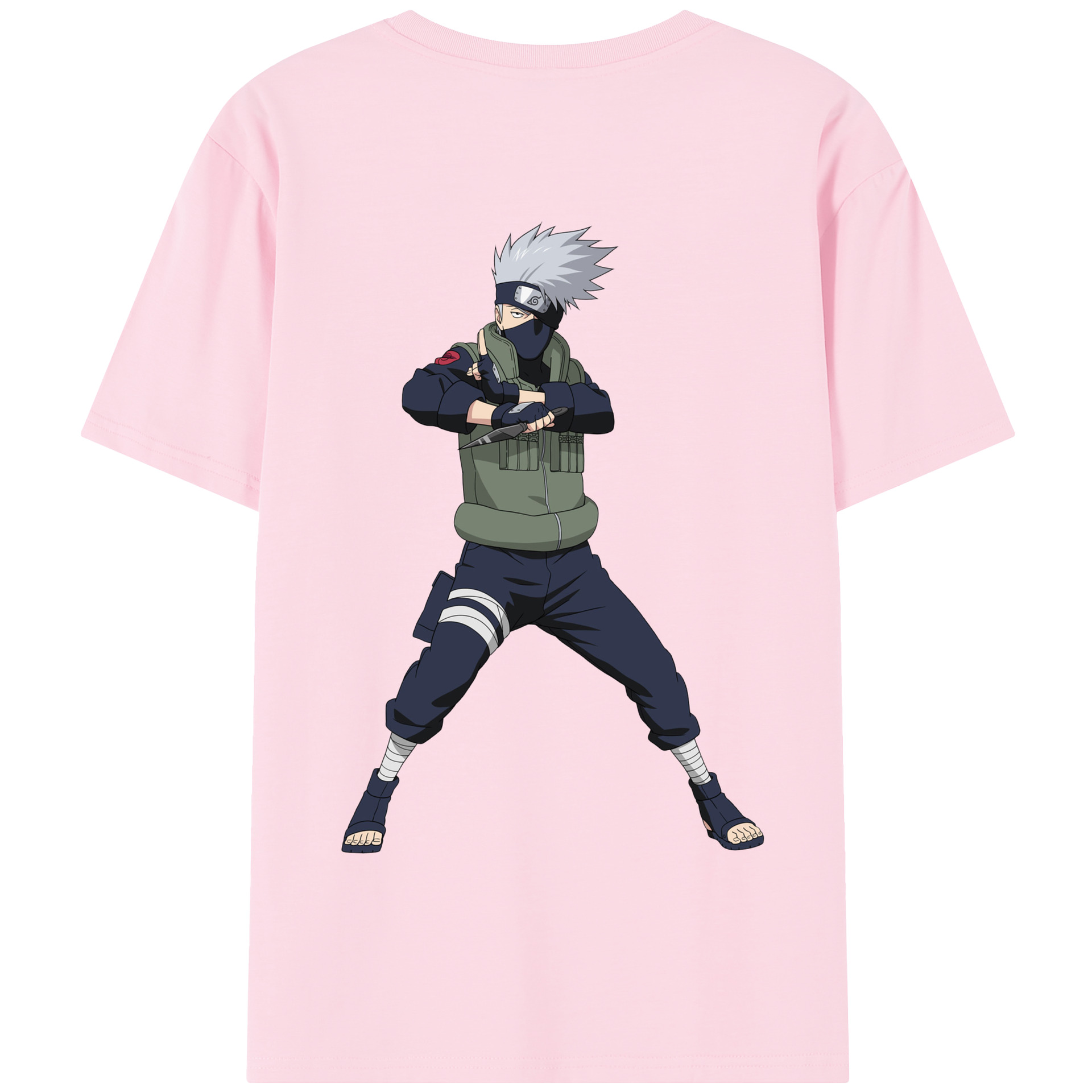 （画像用） NARUTO -ナルト- はたけ カカシ Hatake Kakashi 綿100％半袖Tシャツ（背面プリント）
