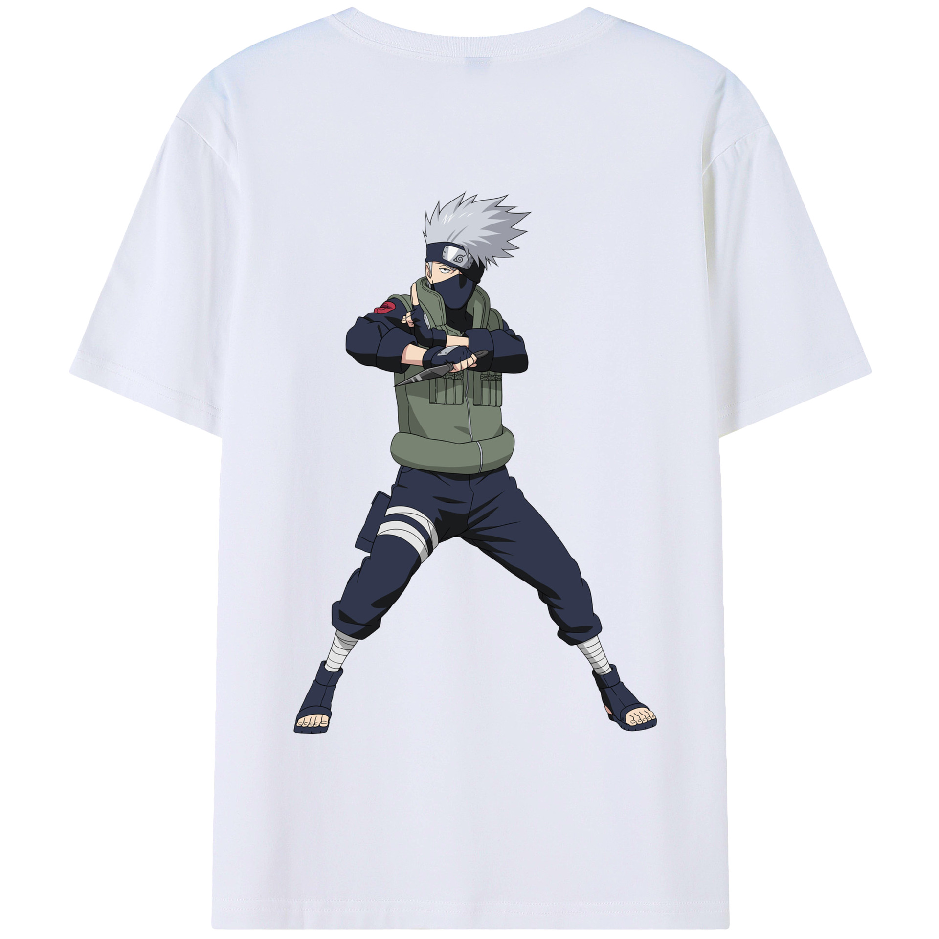 （画像用） NARUTO -ナルト- はたけ カカシ Hatake Kakashi 綿100％半袖Tシャツ（背面プリント）