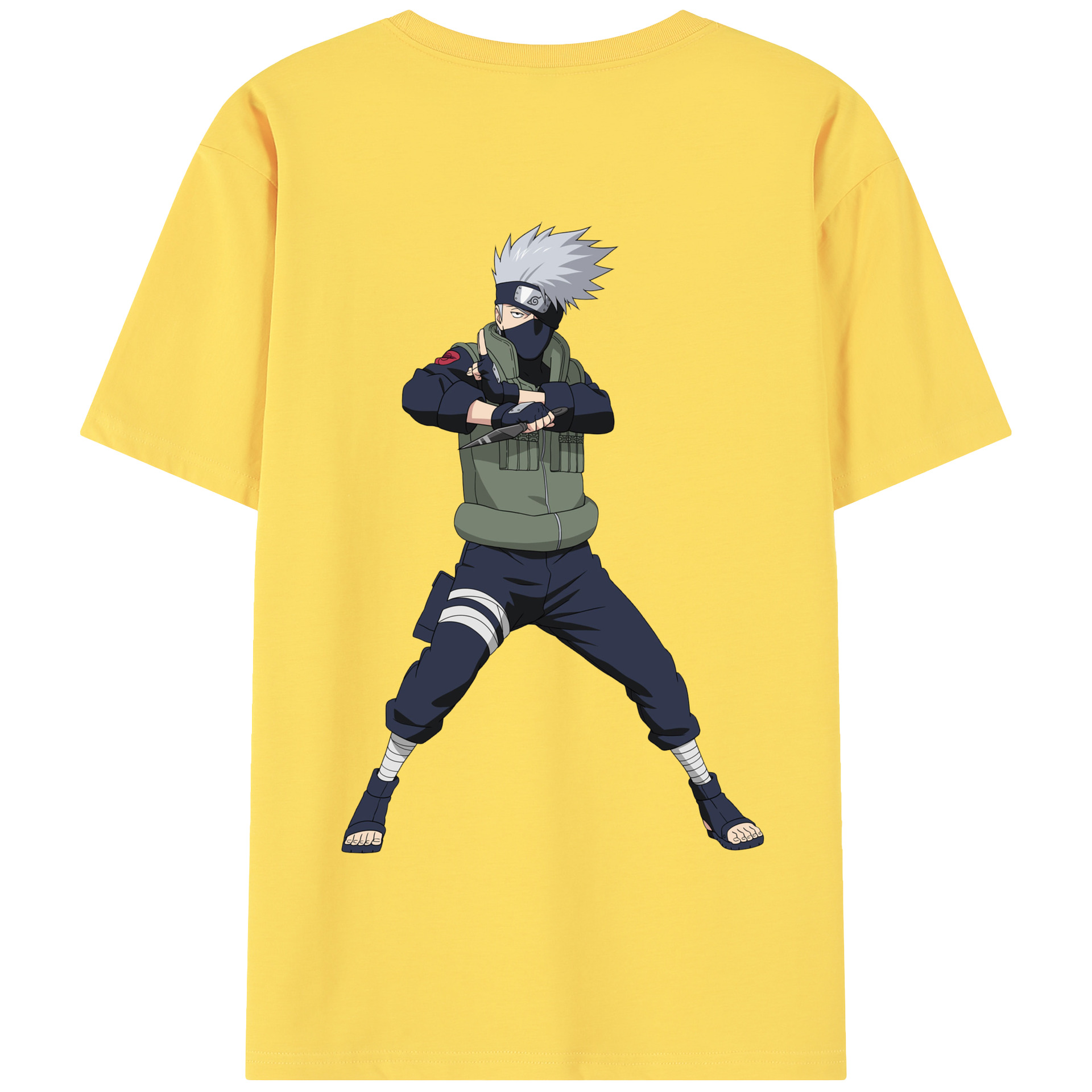 （画像用） NARUTO -ナルト- はたけ カカシ Hatake Kakashi 綿100％半袖Tシャツ（背面プリント）