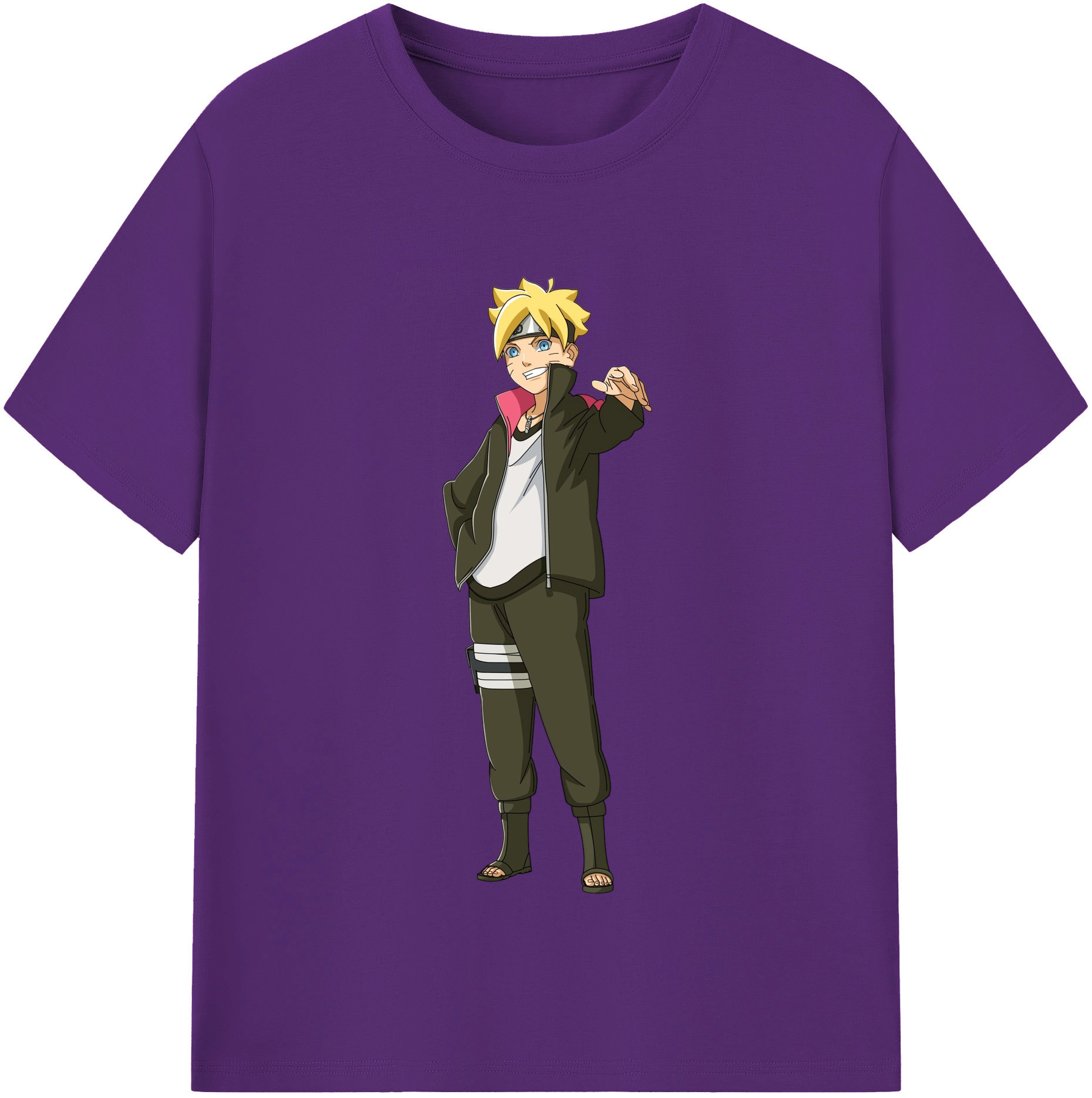 （画像用） NARUTO -ナルト- うずまき ボルト Uzumaki Boruto 綿100％半袖Tシャツ（フロントプリント）