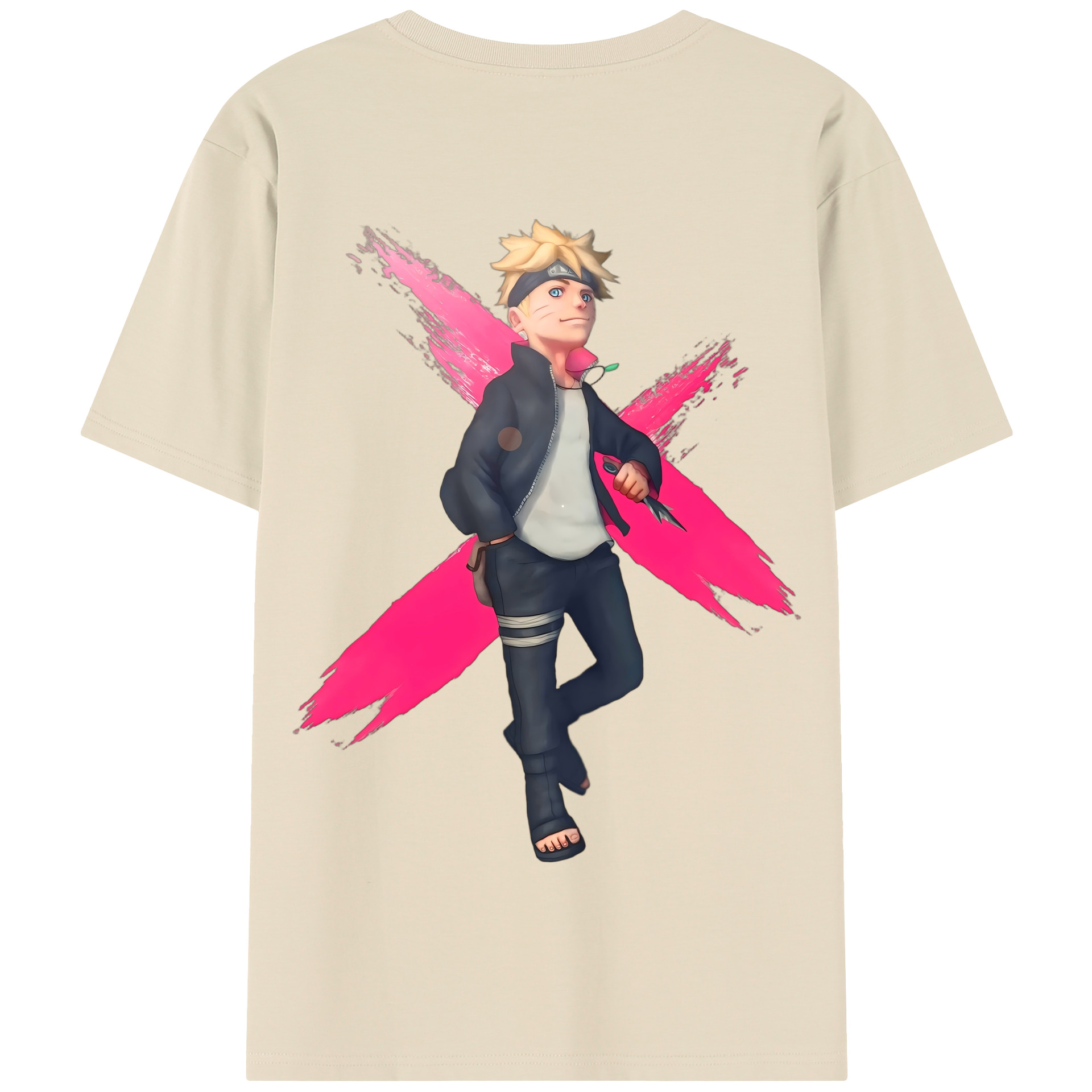 （画像用） NARUTO -ナルト- うずまき ボルト Uzumaki Boruto 綿100％半袖Tシャツ（背面プリント）