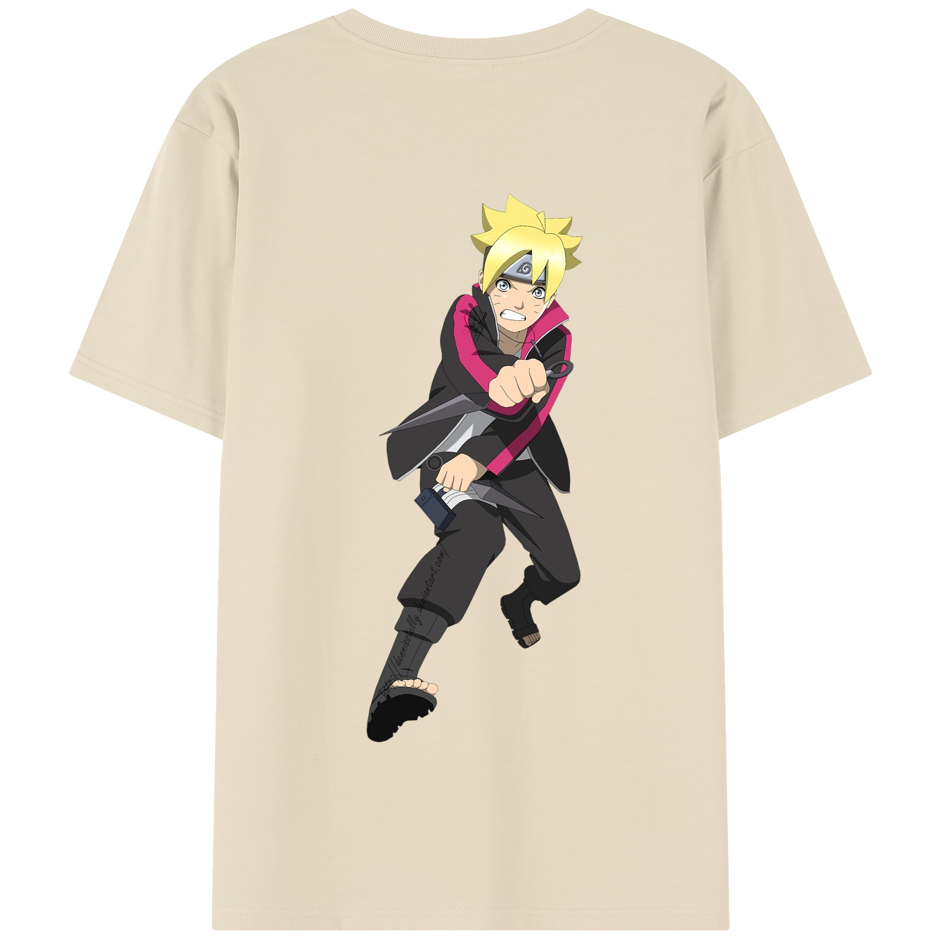 （画像用） NARUTO -ナルト- うずまき ボルト Uzumaki Boruto 綿100％半袖Tシャツ（背面プリント）