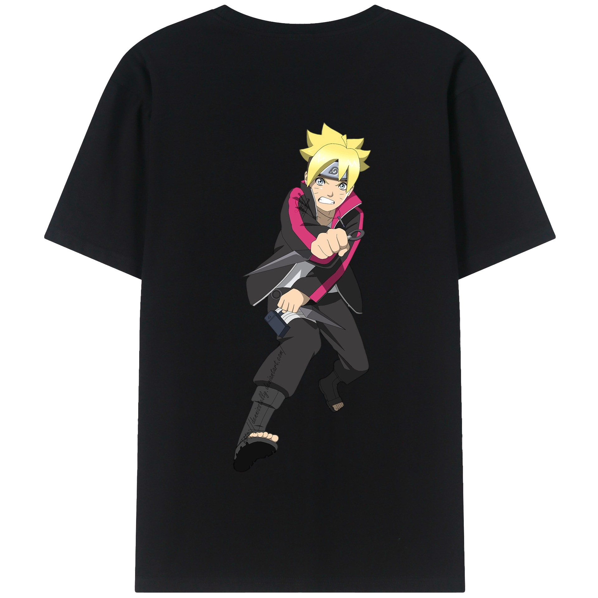 （画像用） NARUTO -ナルト- うずまき ボルト Uzumaki Boruto 綿100％半袖Tシャツ（背面プリント）
