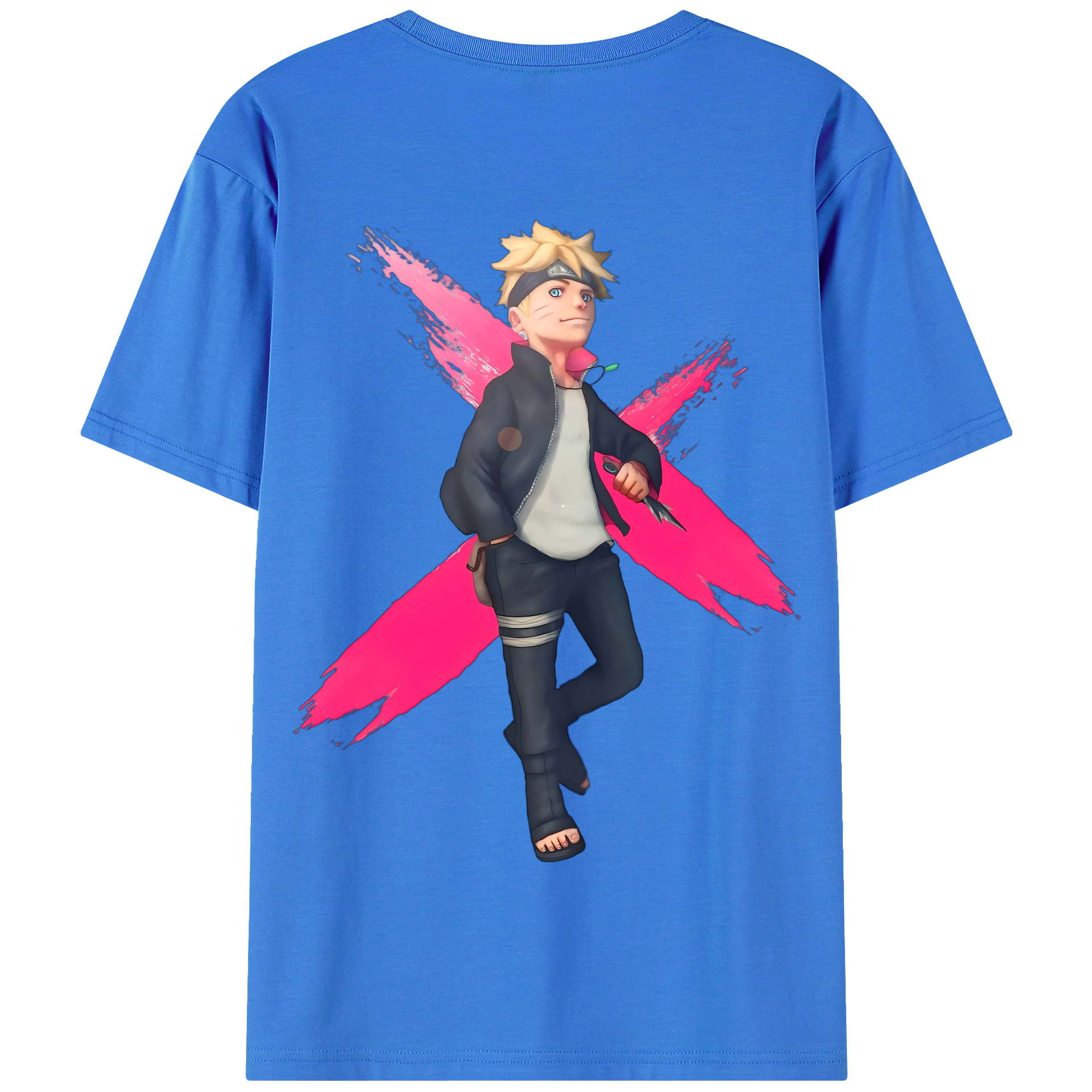 （画像用） NARUTO -ナルト- うずまき ボルト Uzumaki Boruto 綿100％半袖Tシャツ（背面プリント）