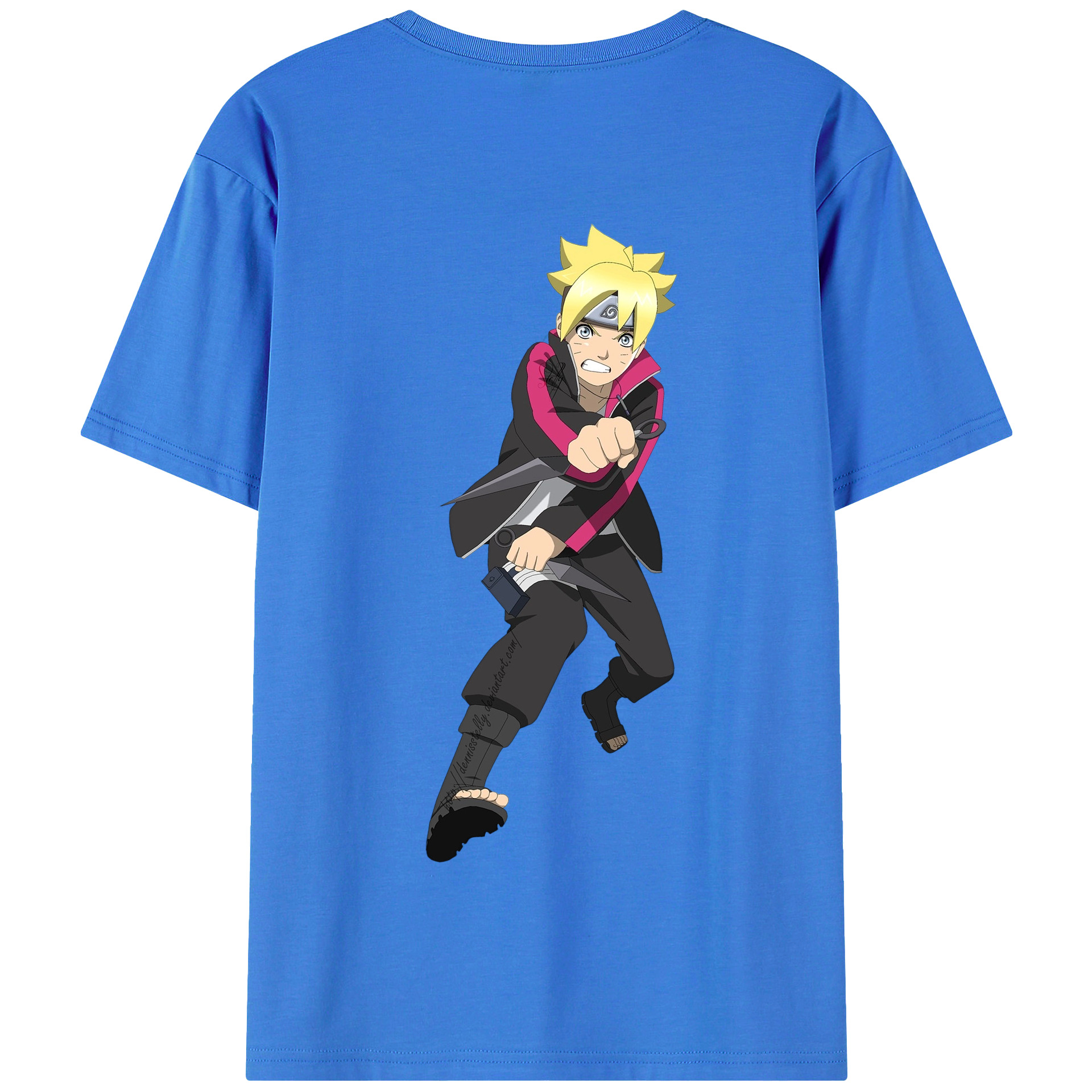 （画像用） NARUTO -ナルト- うずまき ボルト Uzumaki Boruto 綿100％半袖Tシャツ（背面プリント）