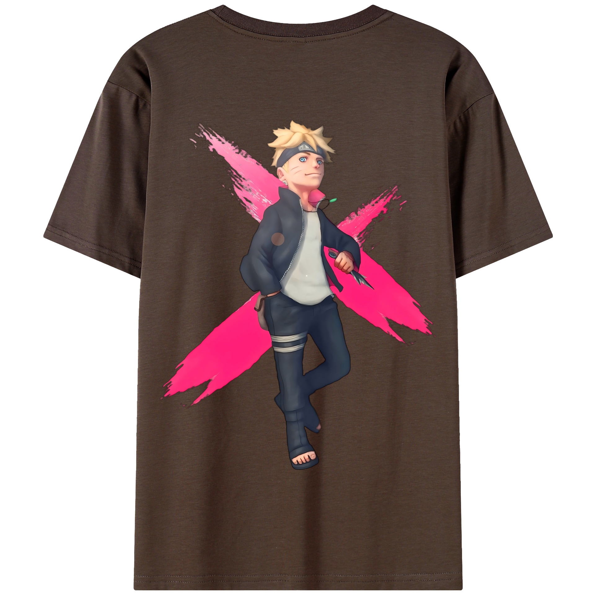 （画像用） NARUTO -ナルト- うずまき ボルト Uzumaki Boruto 綿100％半袖Tシャツ（背面プリント）