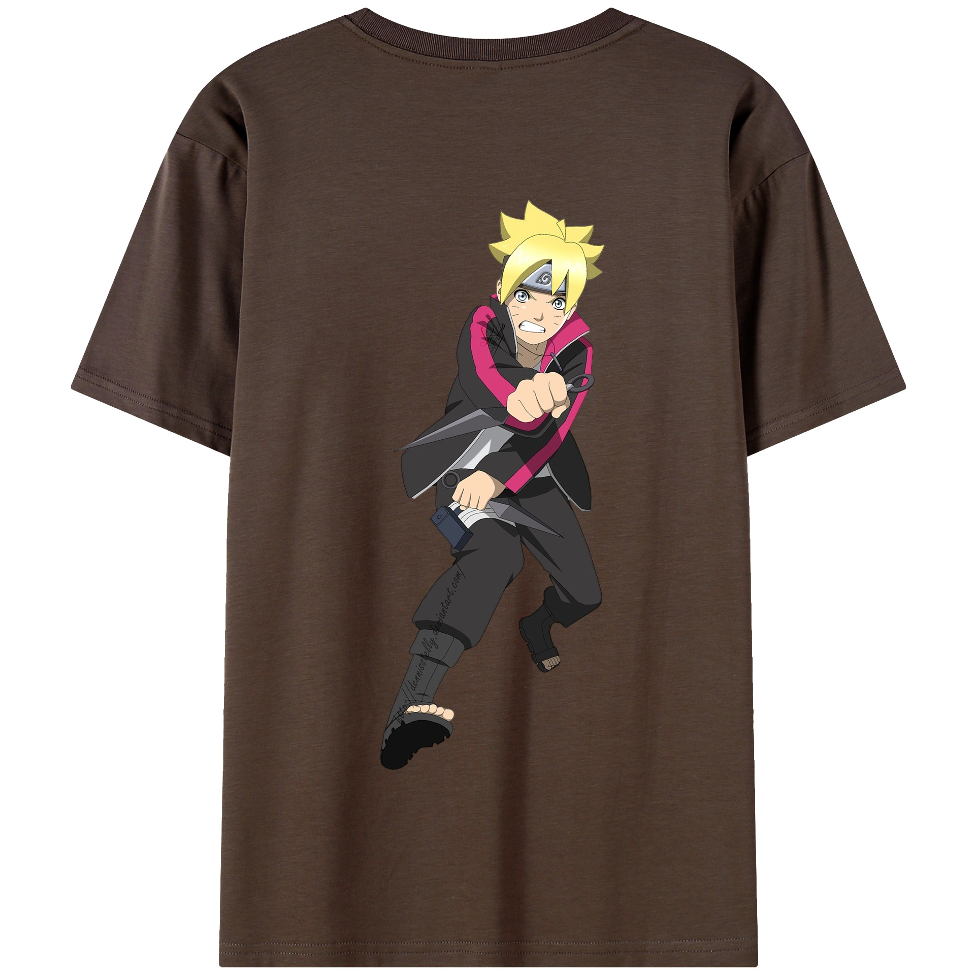 （画像用） NARUTO -ナルト- うずまき ボルト Uzumaki Boruto 綿100％半袖Tシャツ（背面プリント）