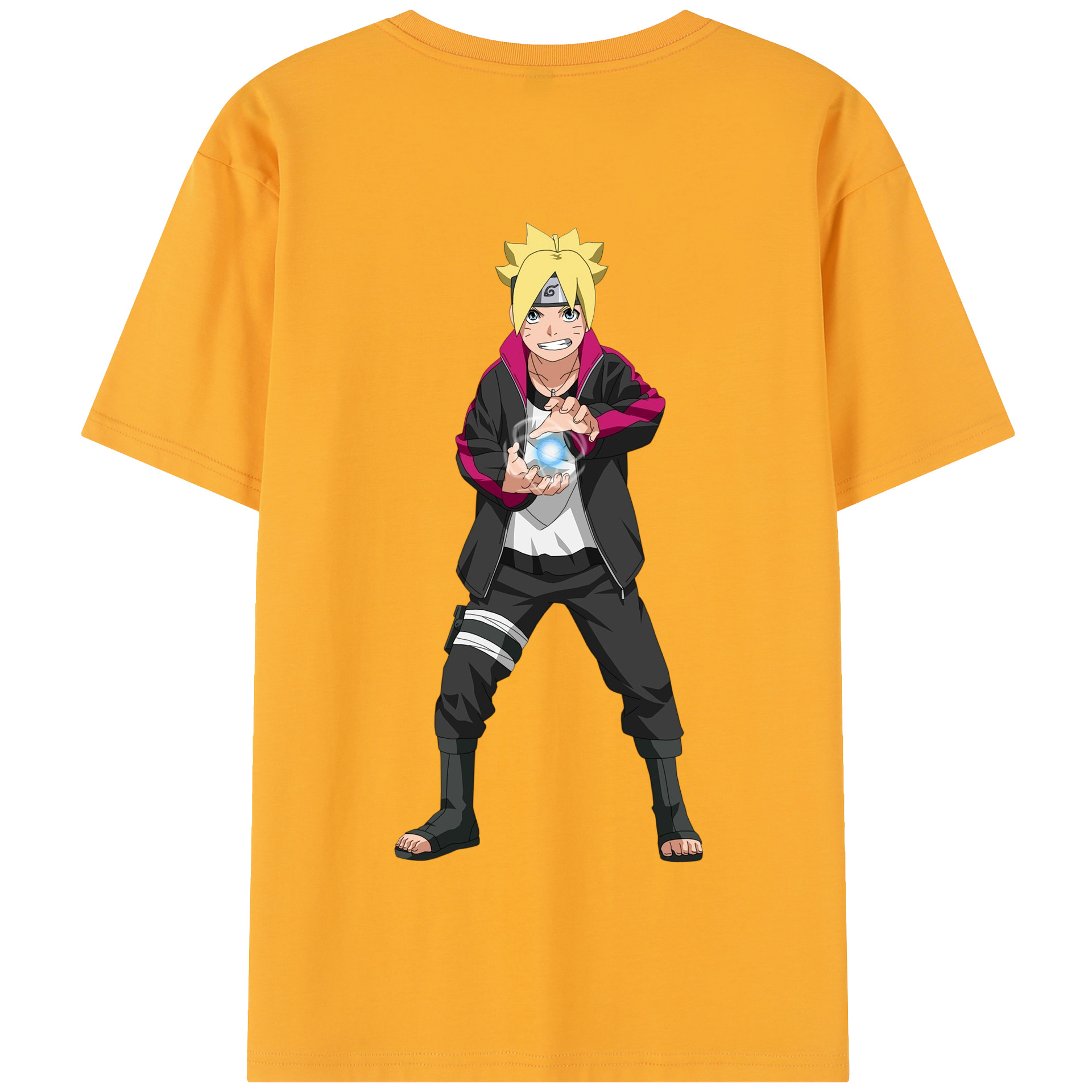 （画像用） NARUTO -ナルト- うずまき ボルト Uzumaki Boruto 綿100％半袖Tシャツ（背面プリント）