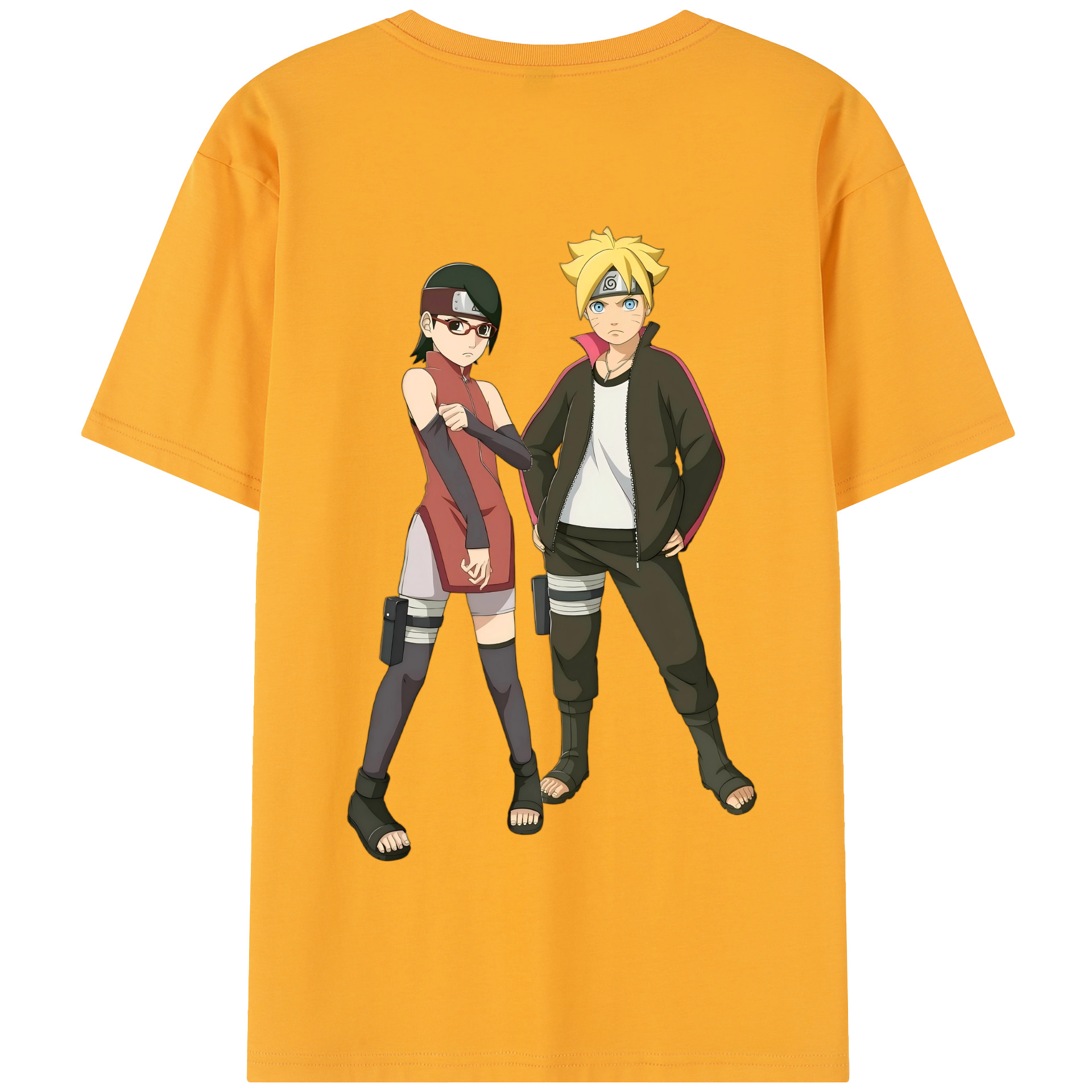 （画像用） NARUTO -ナルト- うずまき ボルト Uzumaki Boruto 綿100％半袖Tシャツ（背面プリント）