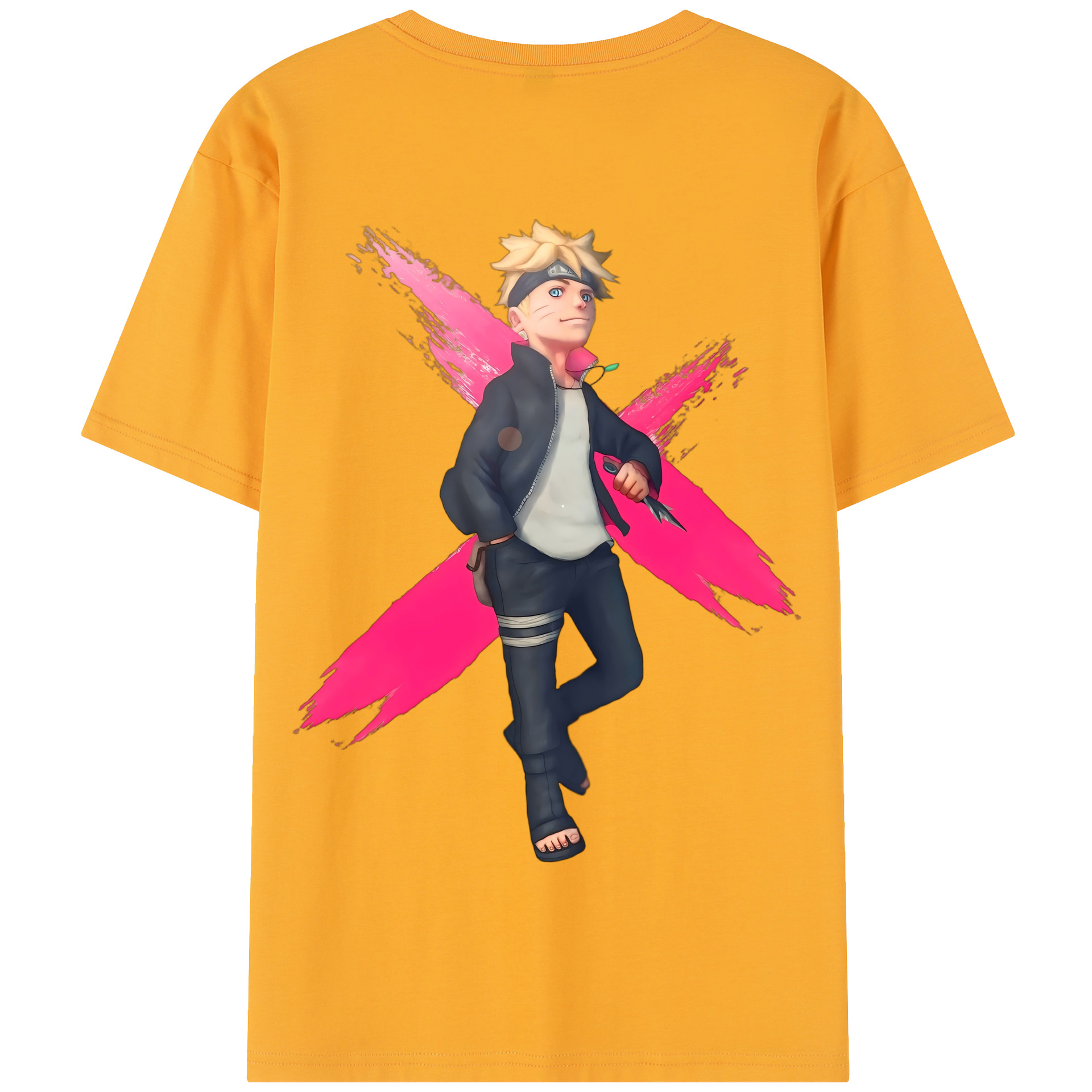 （画像用） NARUTO -ナルト- うずまき ボルト Uzumaki Boruto 綿100％半袖Tシャツ（背面プリント）