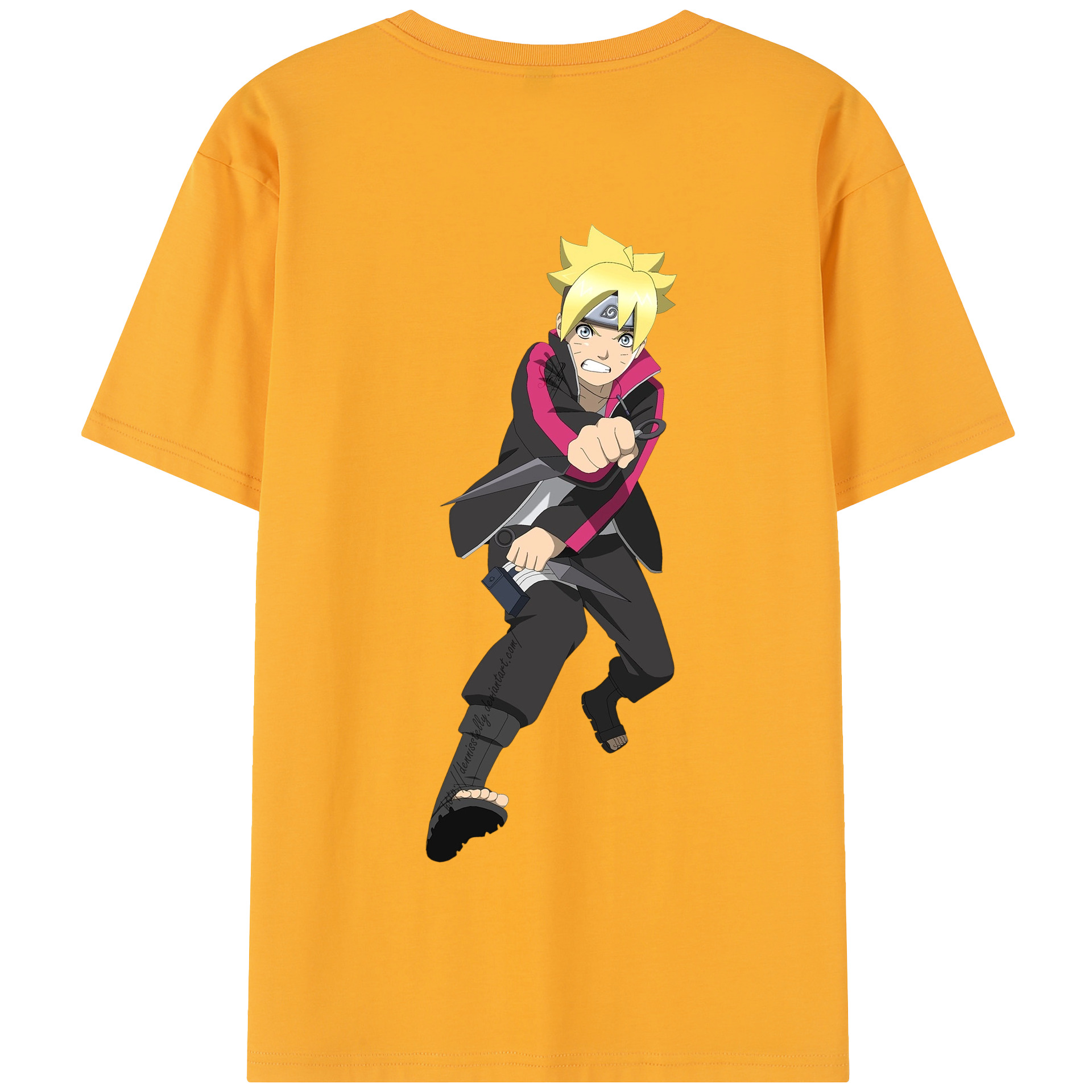 （画像用） NARUTO -ナルト- うずまき ボルト Uzumaki Boruto 綿100％半袖Tシャツ（背面プリント）