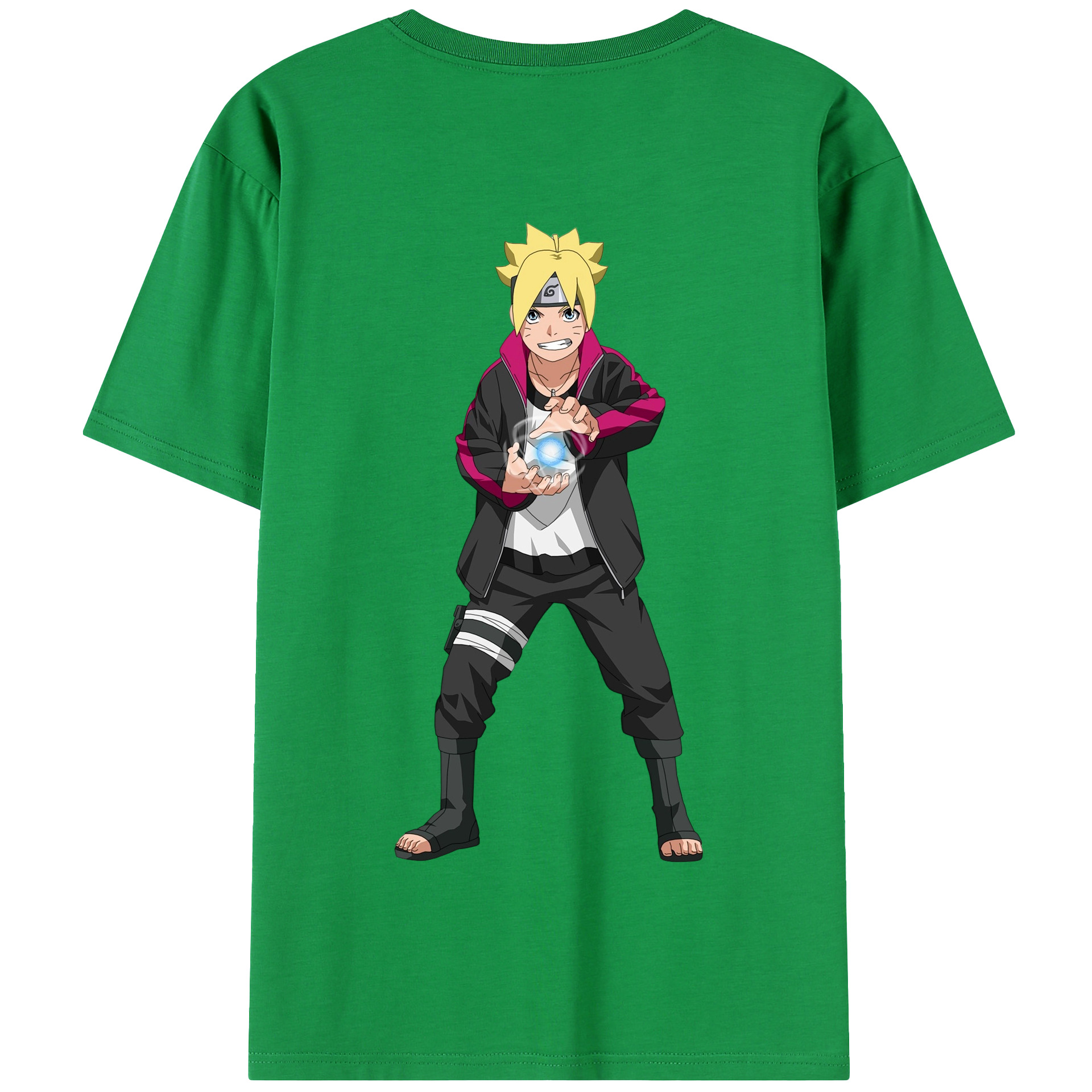 （画像用） NARUTO -ナルト- うずまき ボルト Uzumaki Boruto 綿100％半袖Tシャツ（背面プリント）