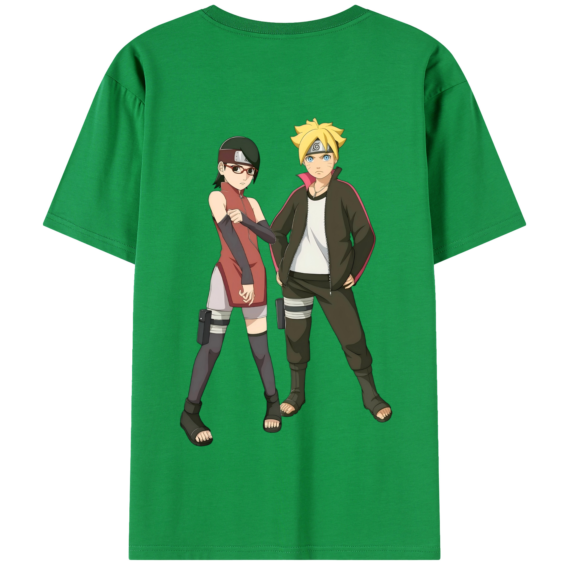 （画像用） NARUTO -ナルト- うずまき ボルト Uzumaki Boruto 綿100％半袖Tシャツ（背面プリント）