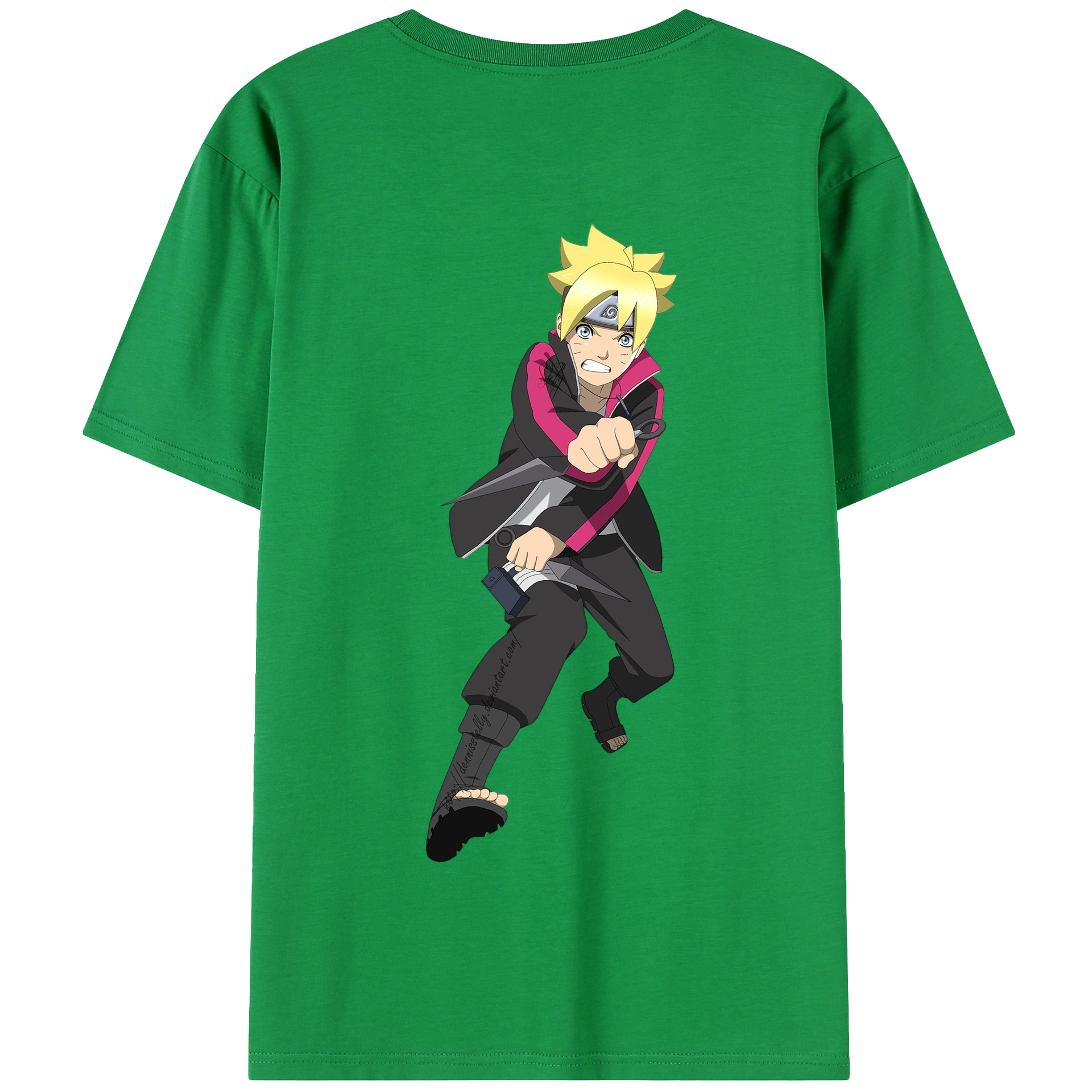 （画像用） NARUTO -ナルト- うずまき ボルト Uzumaki Boruto 綿100％半袖Tシャツ（背面プリント）