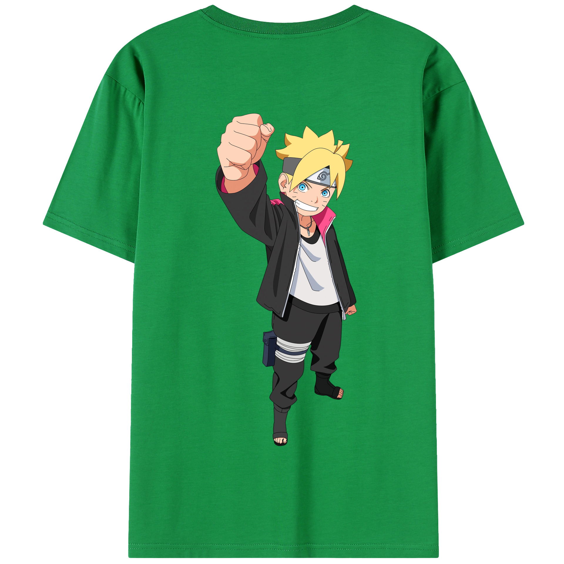 （画像用） NARUTO -ナルト- うずまき ボルト Uzumaki Boruto 綿100％半袖Tシャツ（背面プリント）