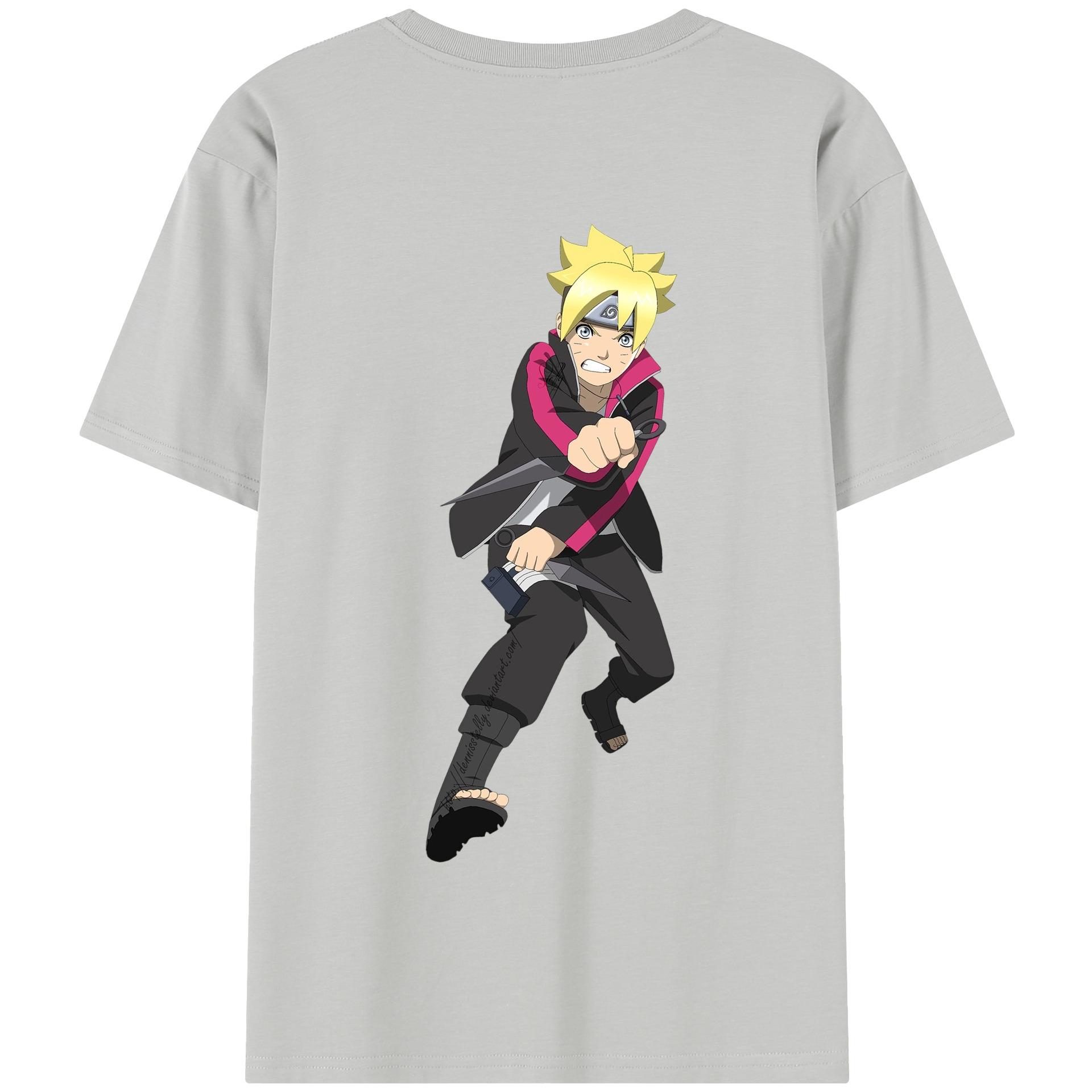 （画像用） NARUTO -ナルト- うずまき ボルト Uzumaki Boruto 綿100％半袖Tシャツ（背面プリント）