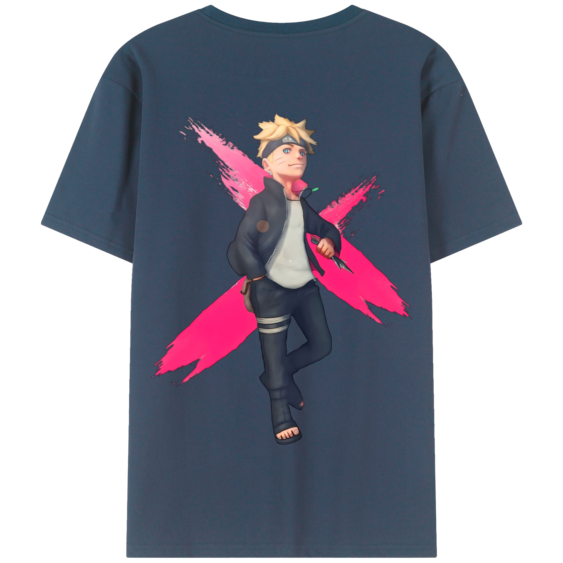 （画像用） NARUTO -ナルト- うずまき ボルト Uzumaki Boruto 綿100％半袖Tシャツ（背面プリント）