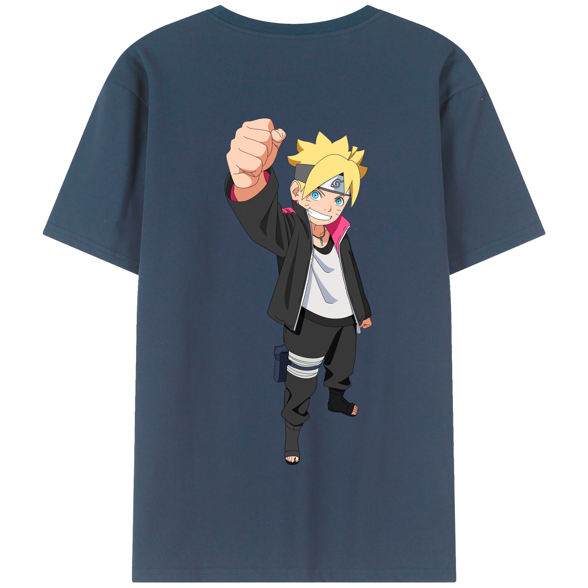 （画像用） NARUTO -ナルト- うずまき ボルト Uzumaki Boruto 綿100％半袖Tシャツ（背面プリント）