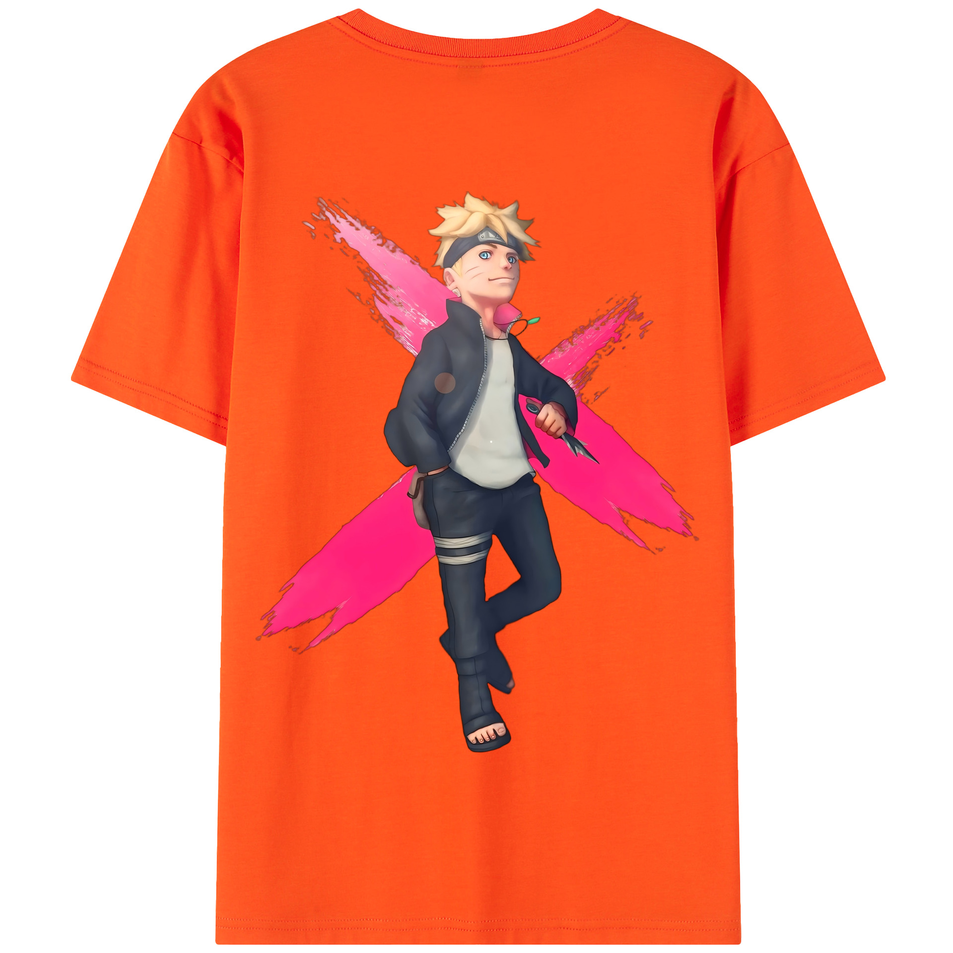 （画像用） NARUTO -ナルト- うずまき ボルト Uzumaki Boruto 綿100％半袖Tシャツ（背面プリント）