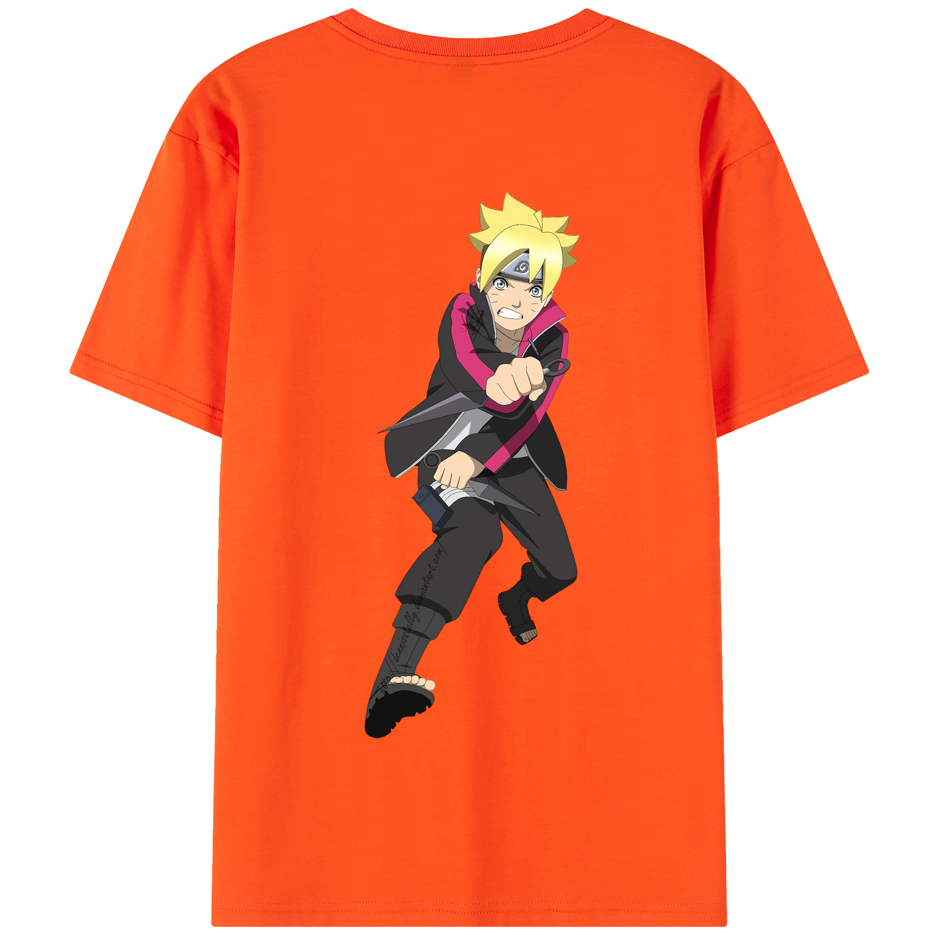 （画像用） NARUTO -ナルト- うずまき ボルト Uzumaki Boruto 綿100％半袖Tシャツ（背面プリント）