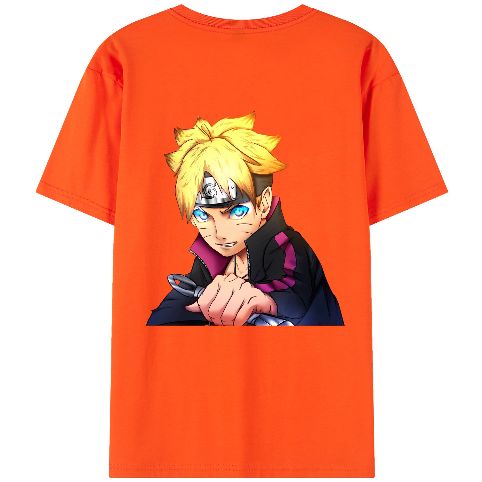 （画像用） NARUTO -ナルト- うずまき ボルト Uzumaki Boruto 綿100％半袖Tシャツ（背面プリント）