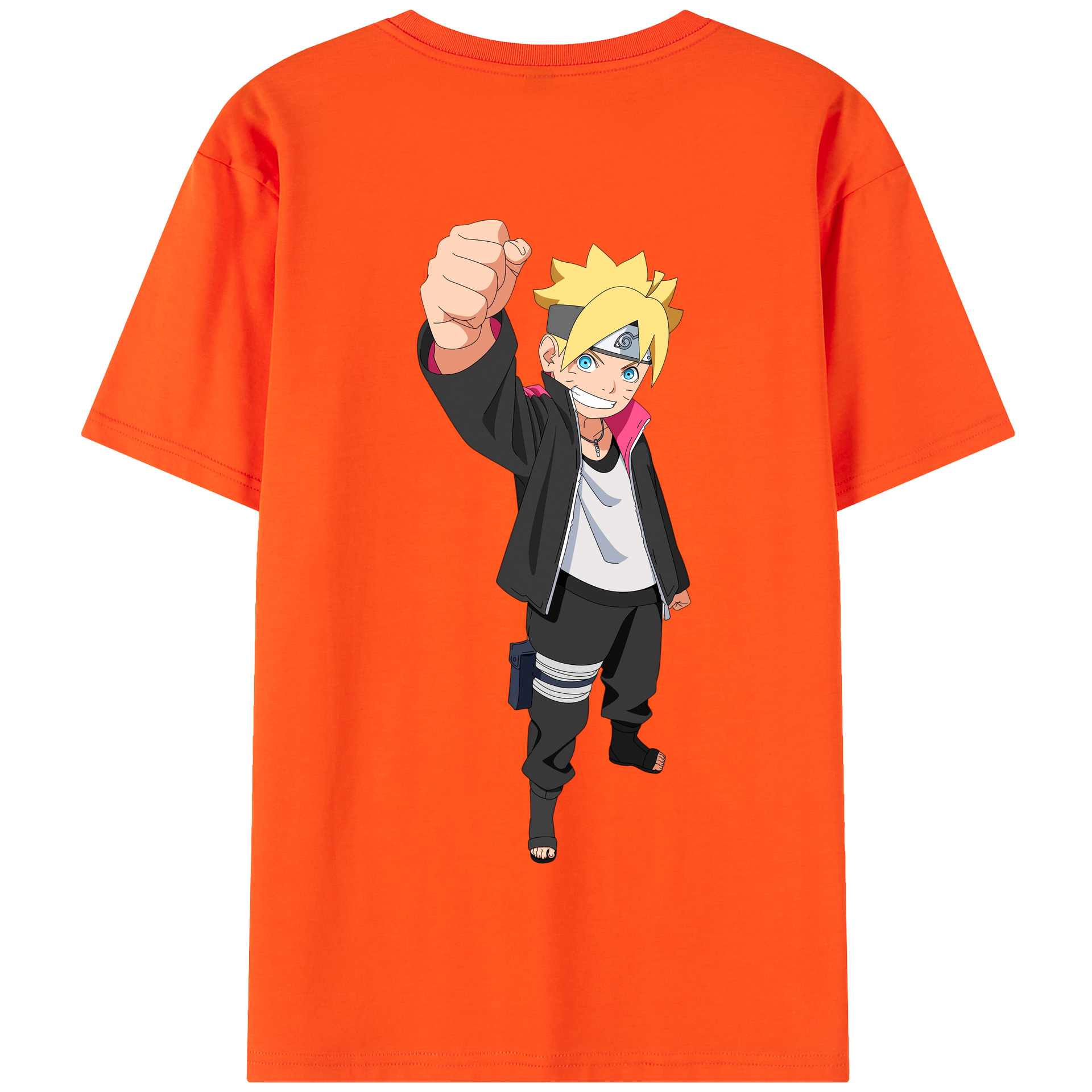 （画像用） NARUTO -ナルト- うずまき ボルト Uzumaki Boruto 綿100％半袖Tシャツ（背面プリント）