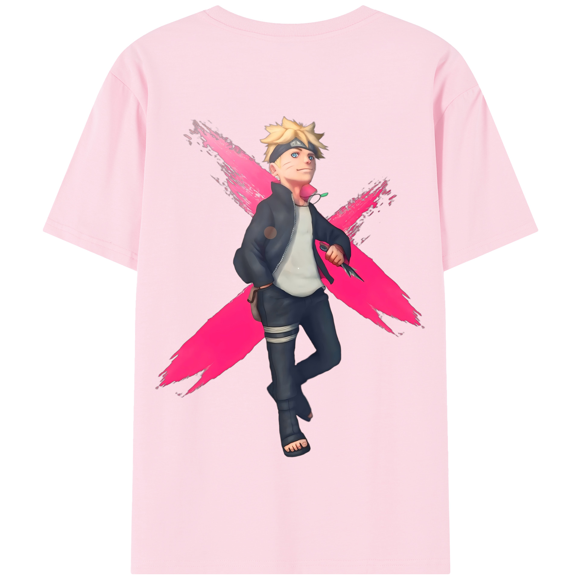 （画像用） NARUTO -ナルト- うずまき ボルト Uzumaki Boruto 綿100％半袖Tシャツ（背面プリント）