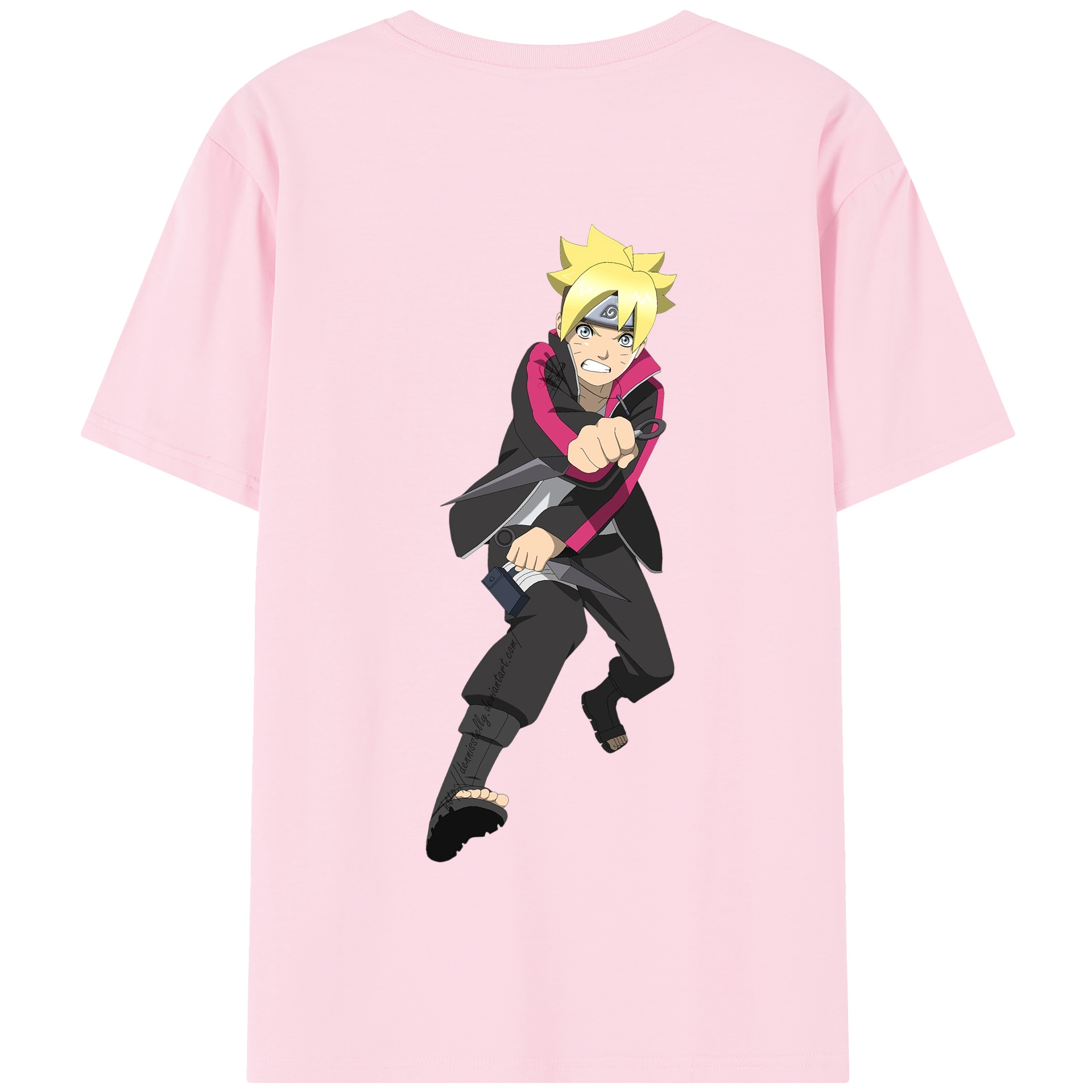 （画像用） NARUTO -ナルト- うずまき ボルト Uzumaki Boruto 綿100％半袖Tシャツ（背面プリント）