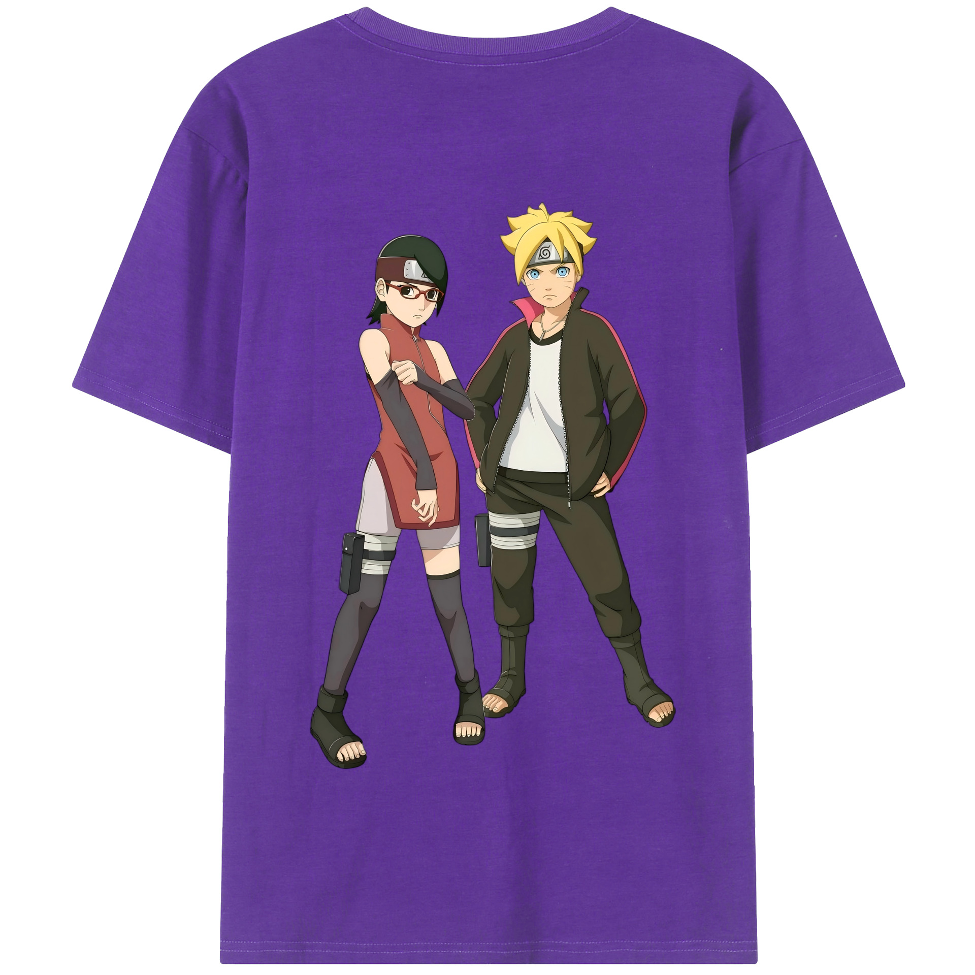 （画像用） NARUTO -ナルト- うずまき ボルト Uzumaki Boruto 綿100％半袖Tシャツ（背面プリント）